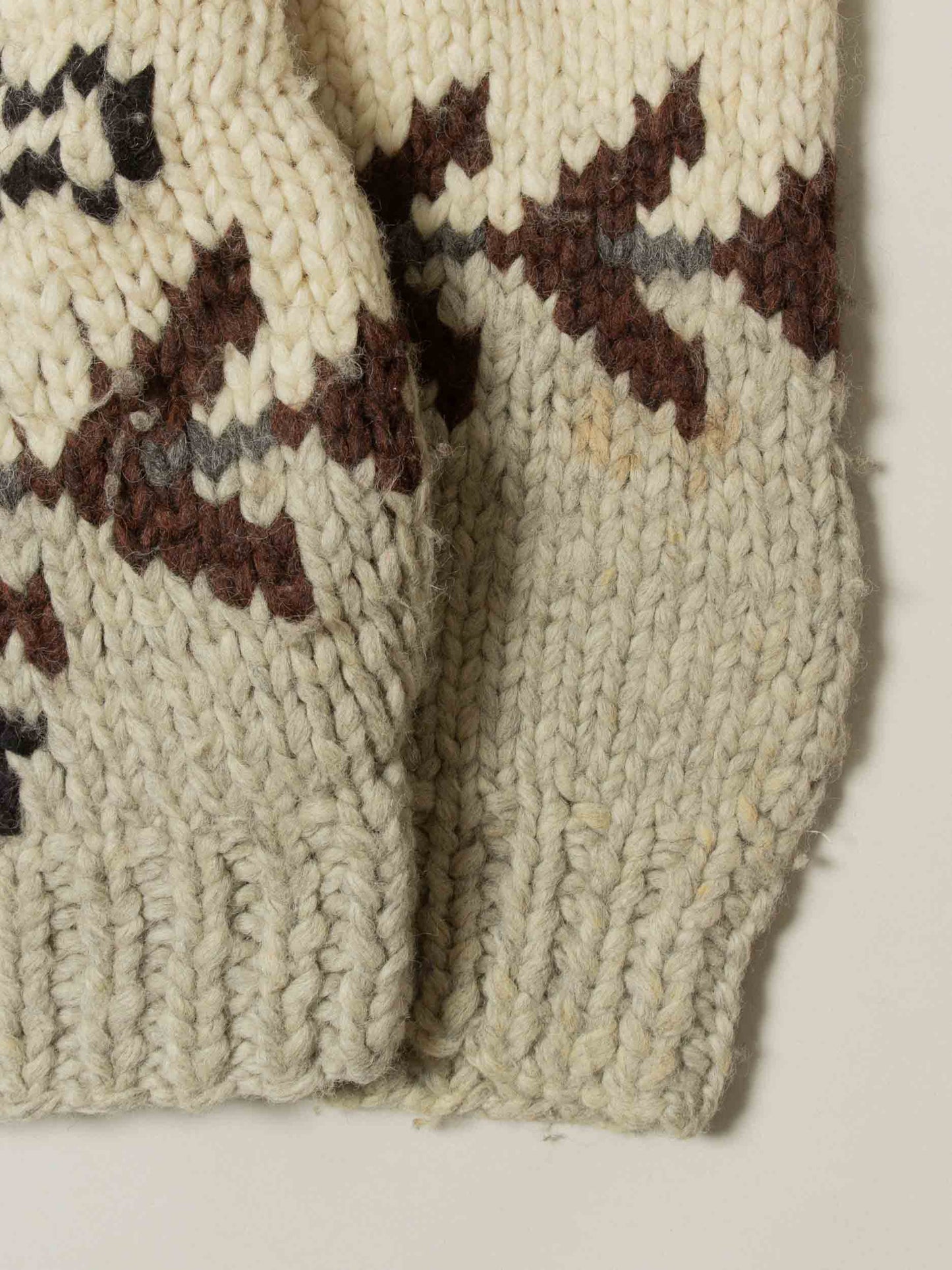 Vtg 1980s Heavy Cowichan Wool Cardigan - Made in Canada (XL)