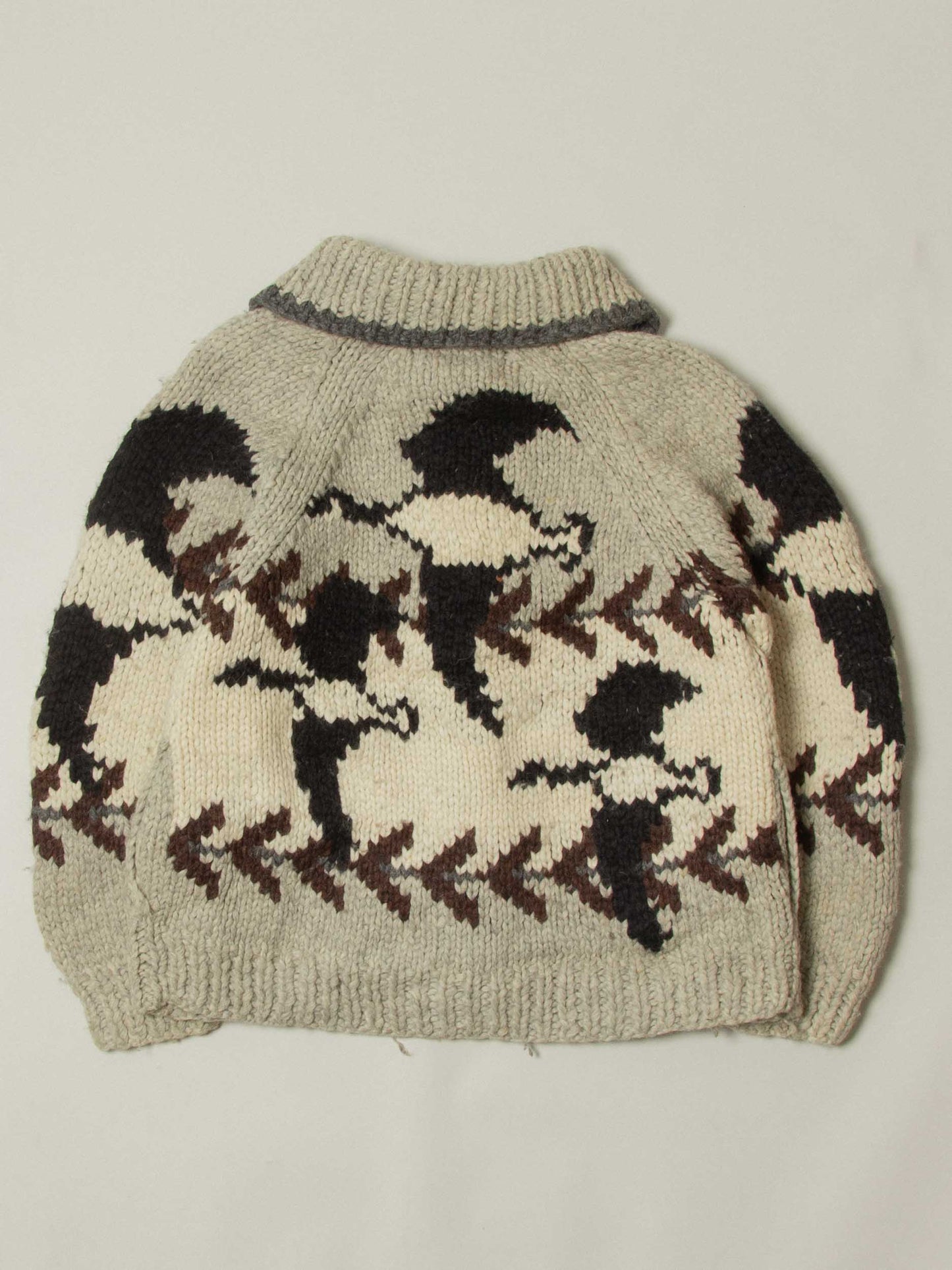 Vtg 1980s Heavy Cowichan Wool Cardigan - Made in Canada (XL)