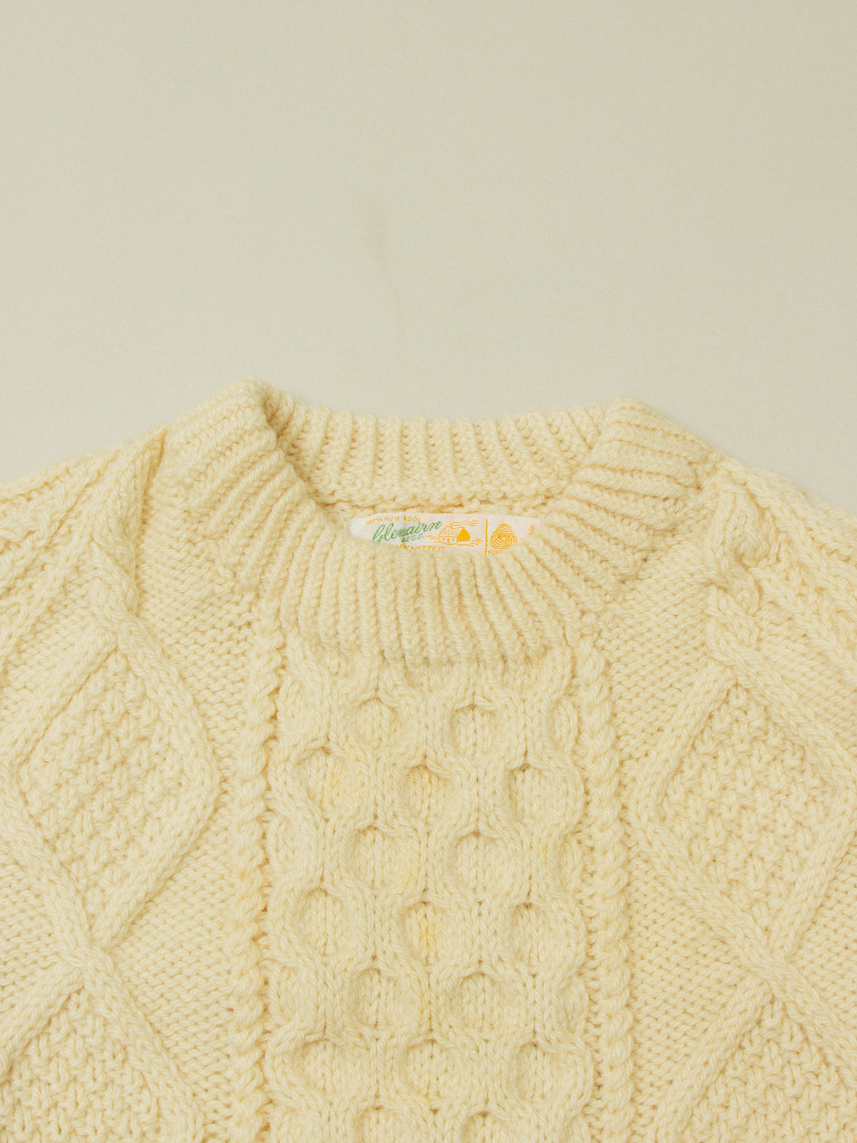Vtg 1970s Fisherman Knit Sweater - Made in Ireland (L)