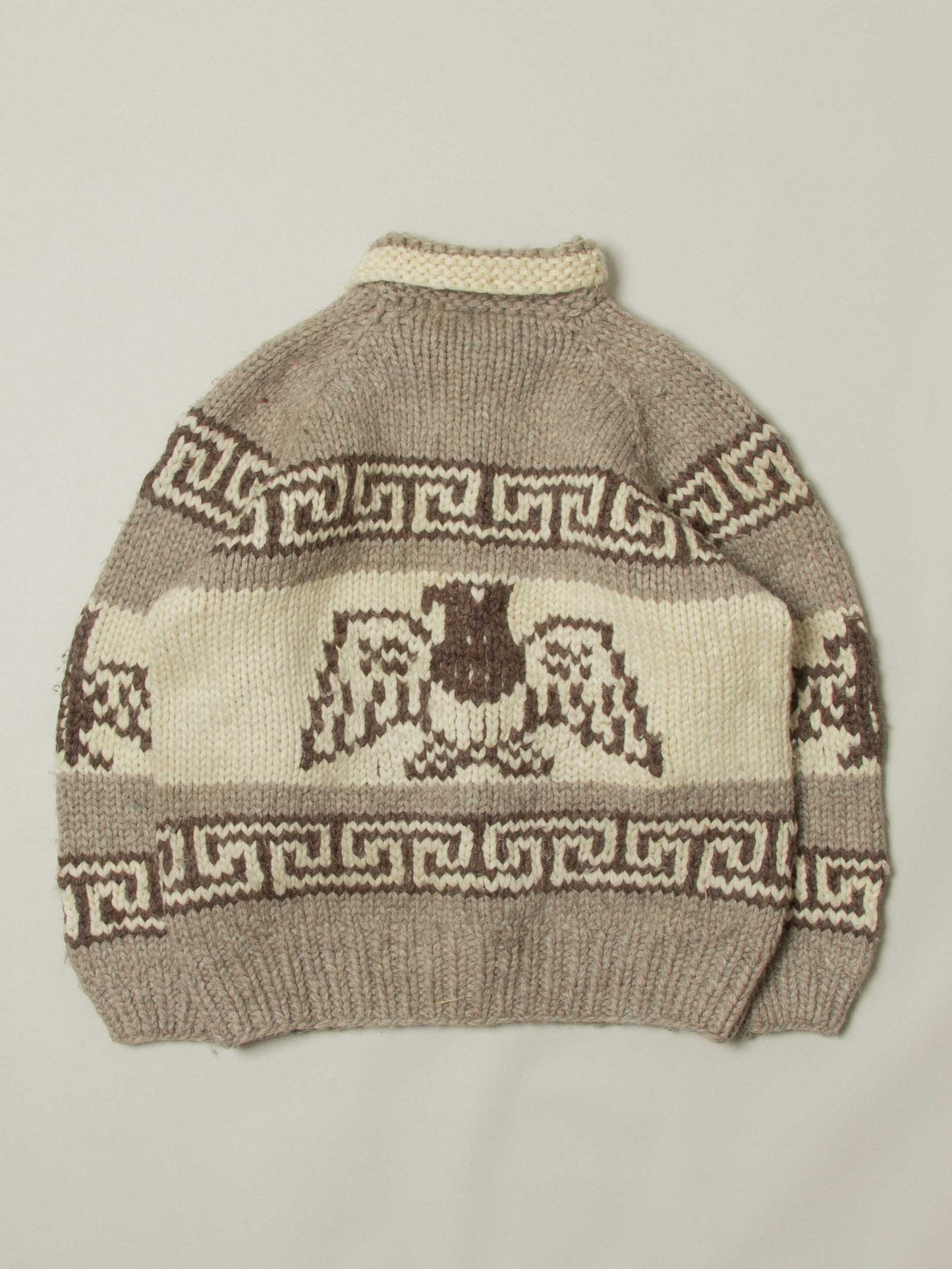 Vtg 1970s Cowichan 'Thunderbird' Wool Knit Cardigan  (M/L)