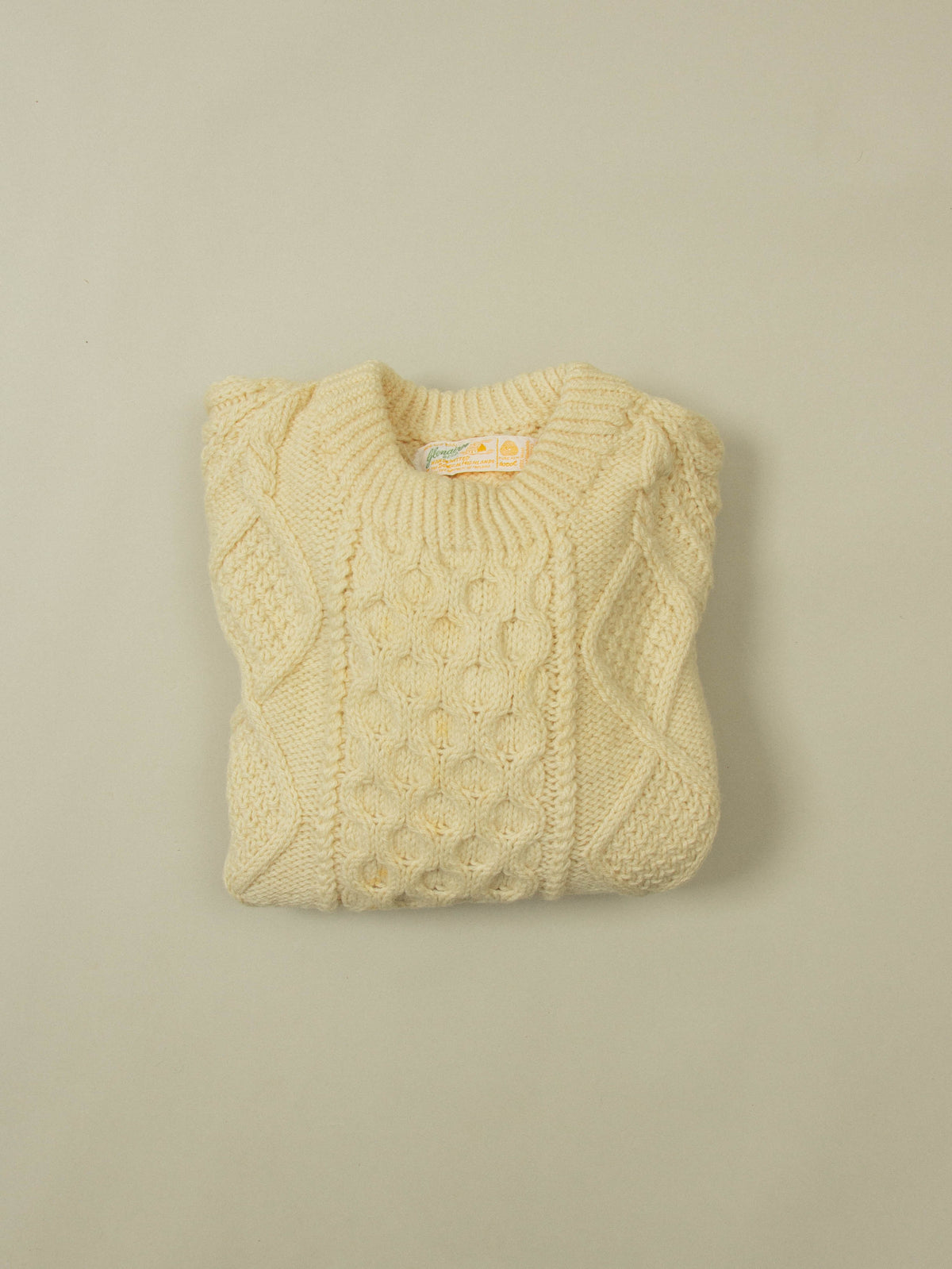 Vtg 1970s Fisherman Knit Sweater - Made in Ireland (L)