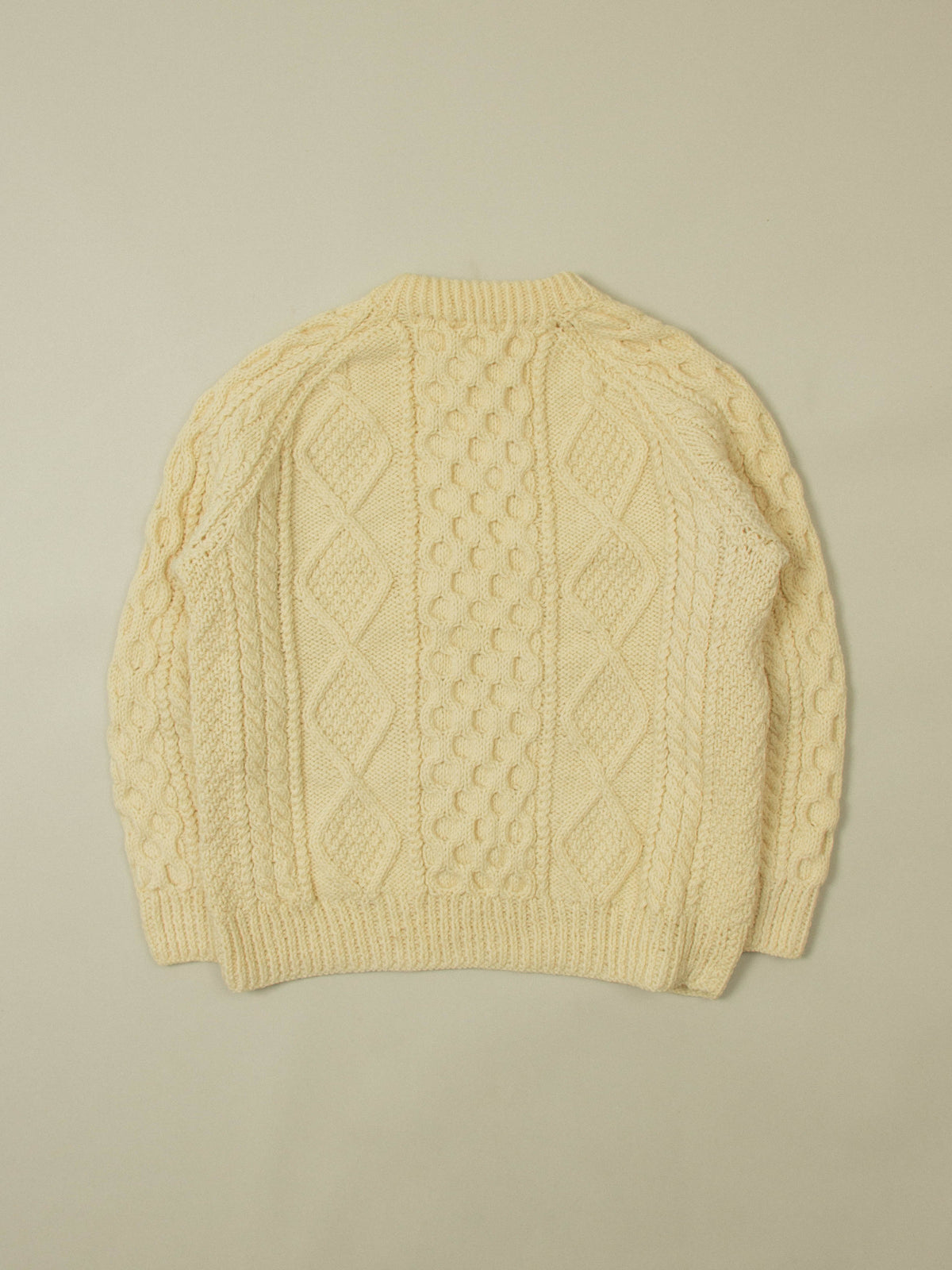 Vtg 1970s Fisherman Knit Sweater - Made in Ireland (L)