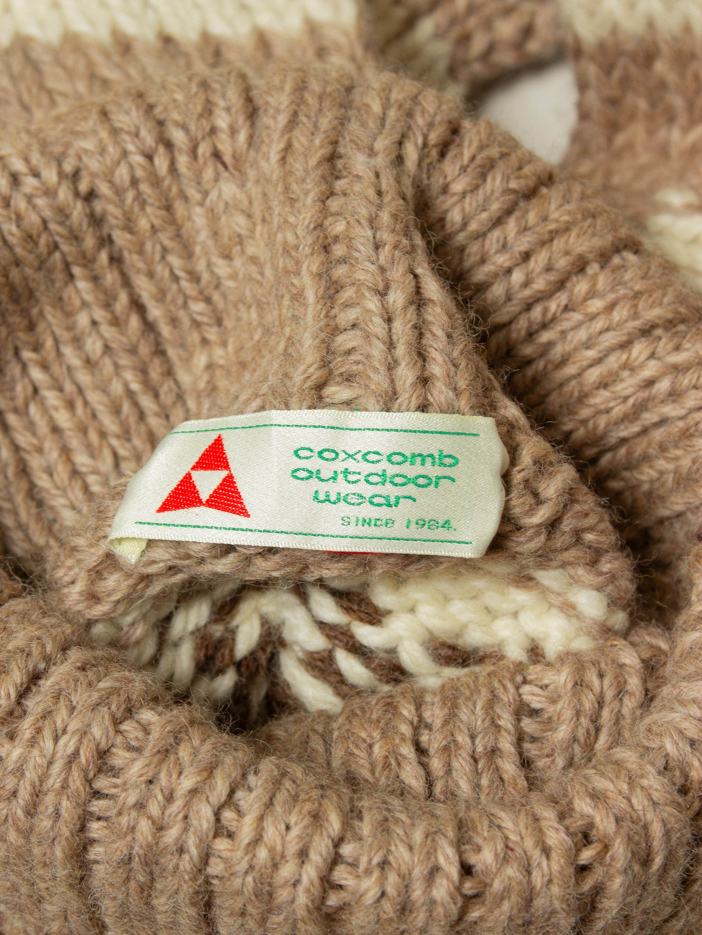 Vtg 1980s Heavy Cowichan Wool Roll Neck (S)