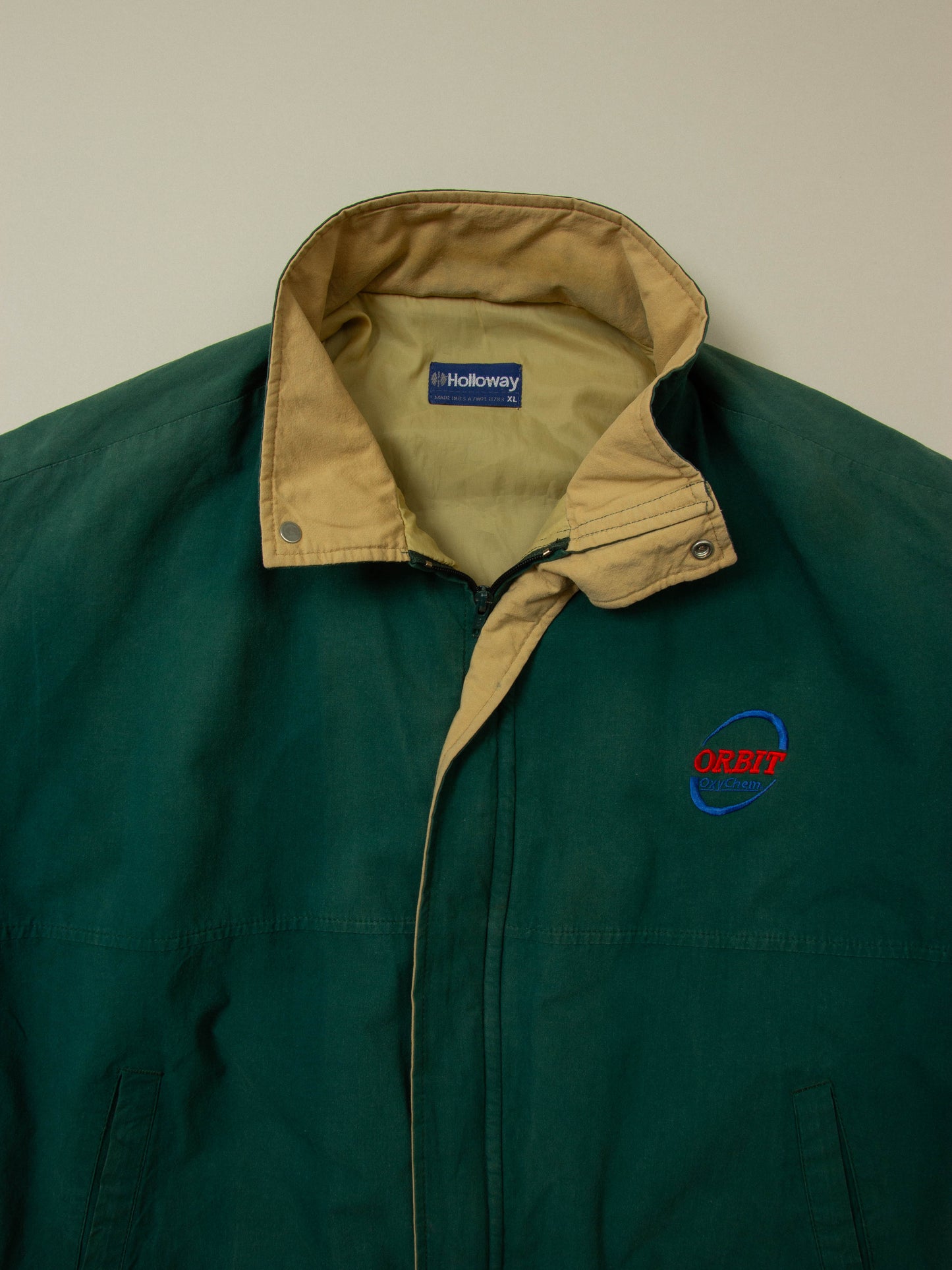 Vtg 1980s Holloway Sports Bomber Jacket - Made in USA (XL)