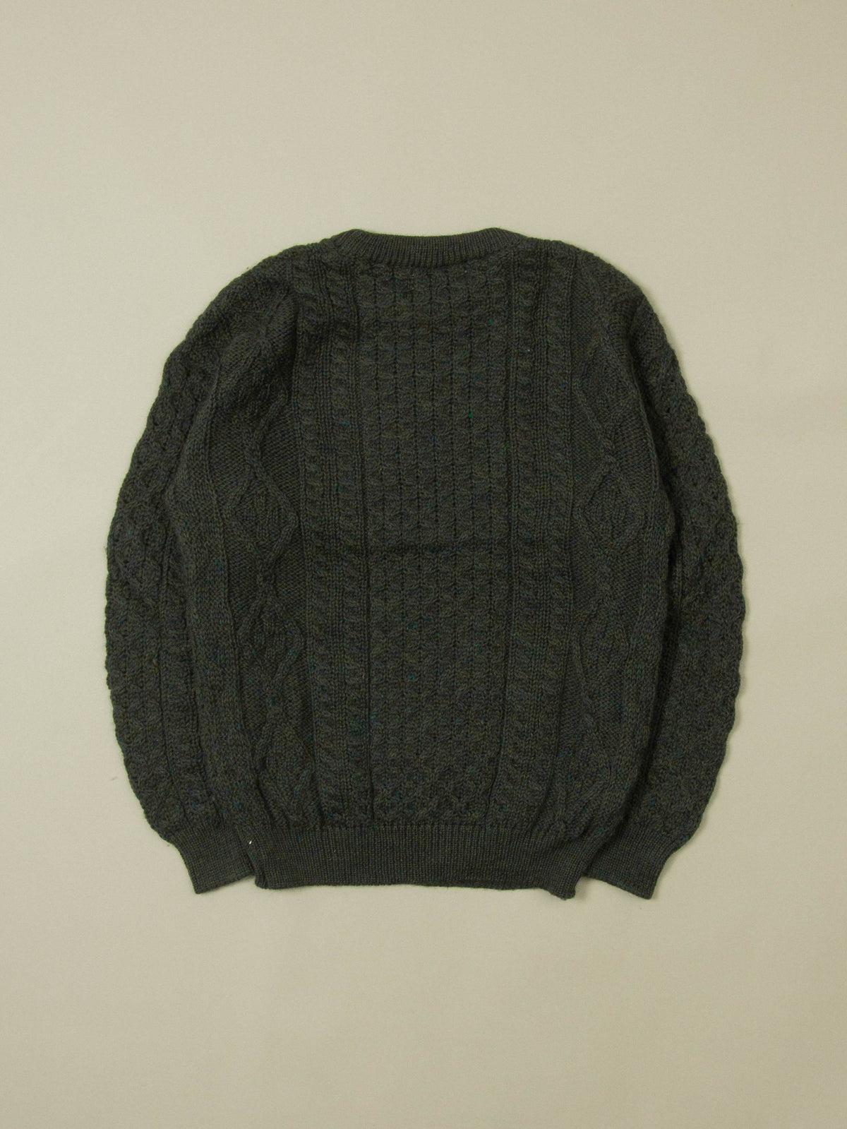Vtg 1990s Celtic Country Knitted Wool Sweater - Made in Ireland (L)