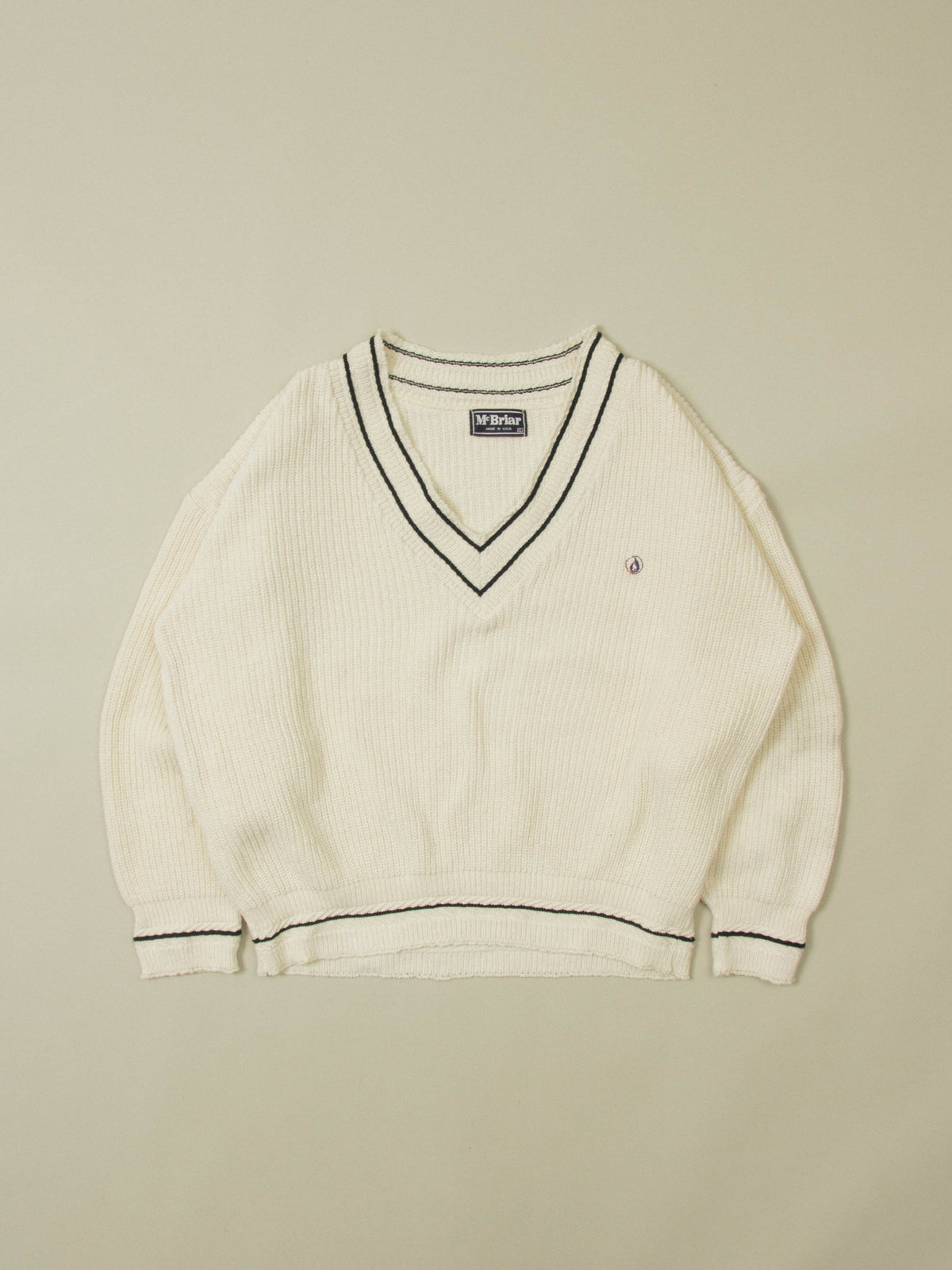 Vtg 1990s V-neck Cricket Sweater - Made in USA (L)