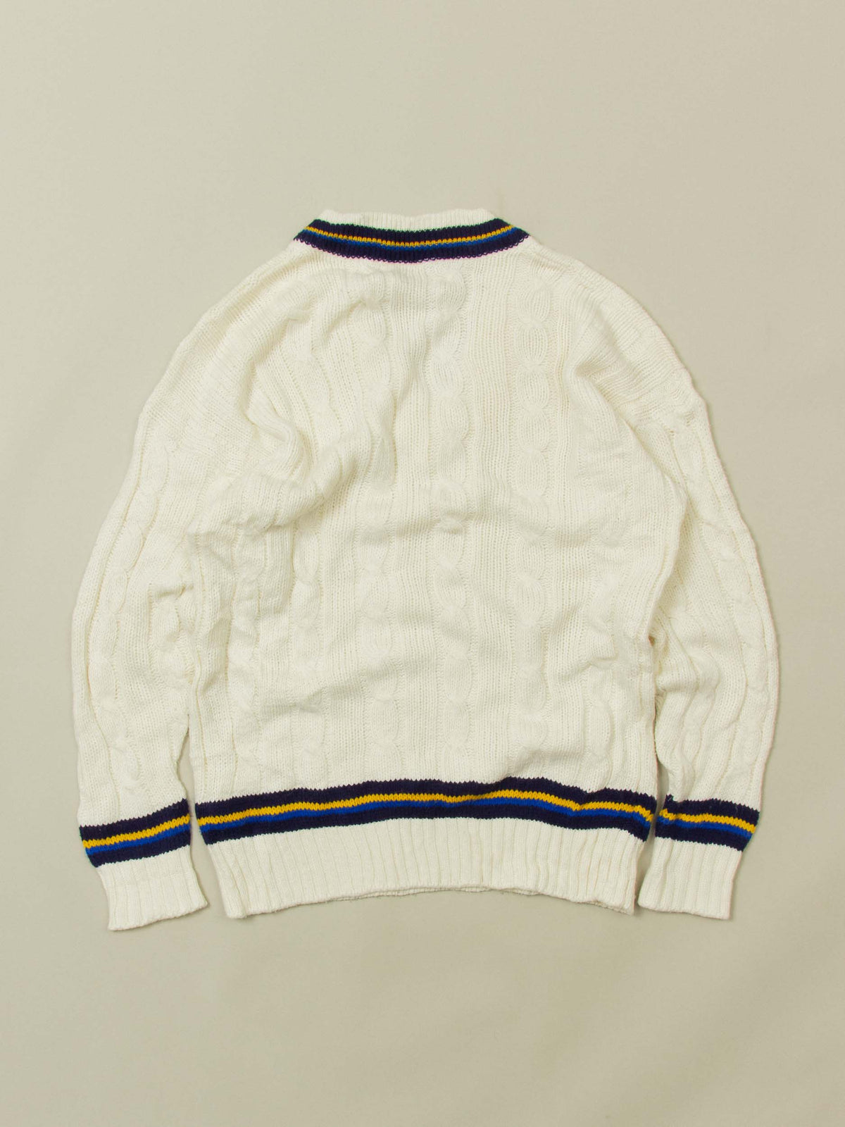Vtg 1990s V-Neck Cricket Sweater – Made in England (L)