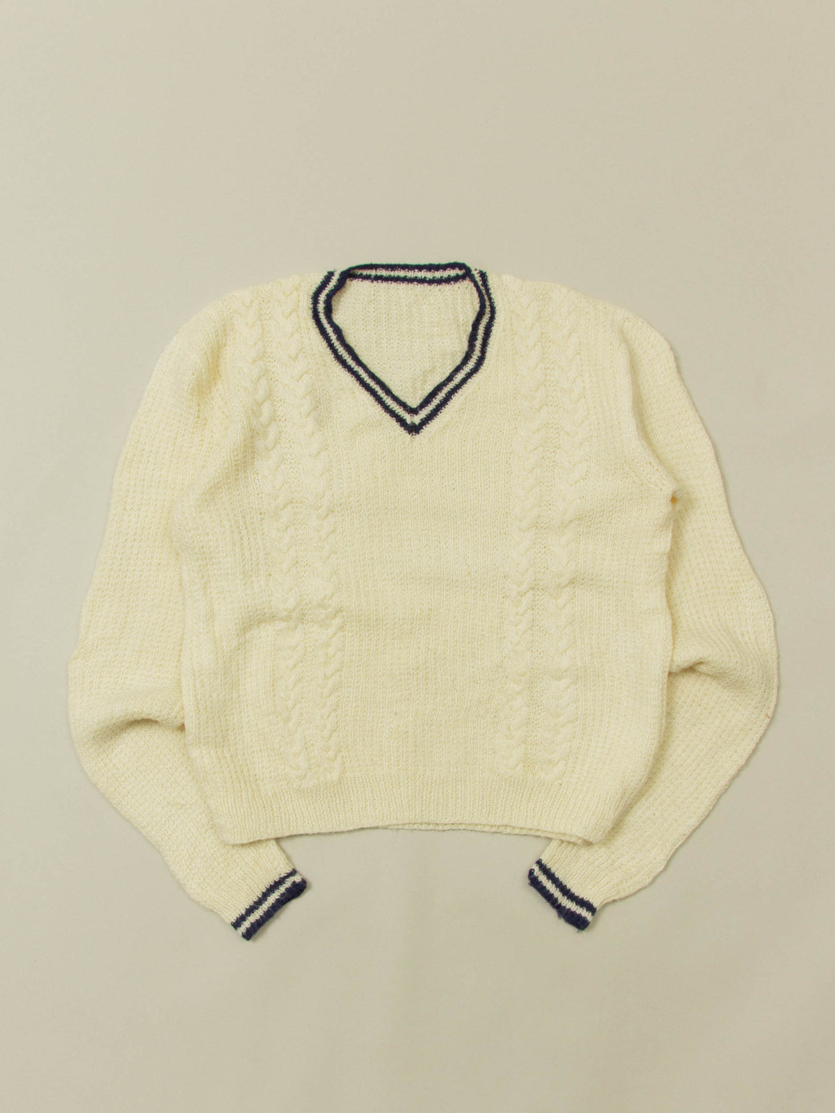 Vtg 1970s V-Neck Cricket Sweater (M)
