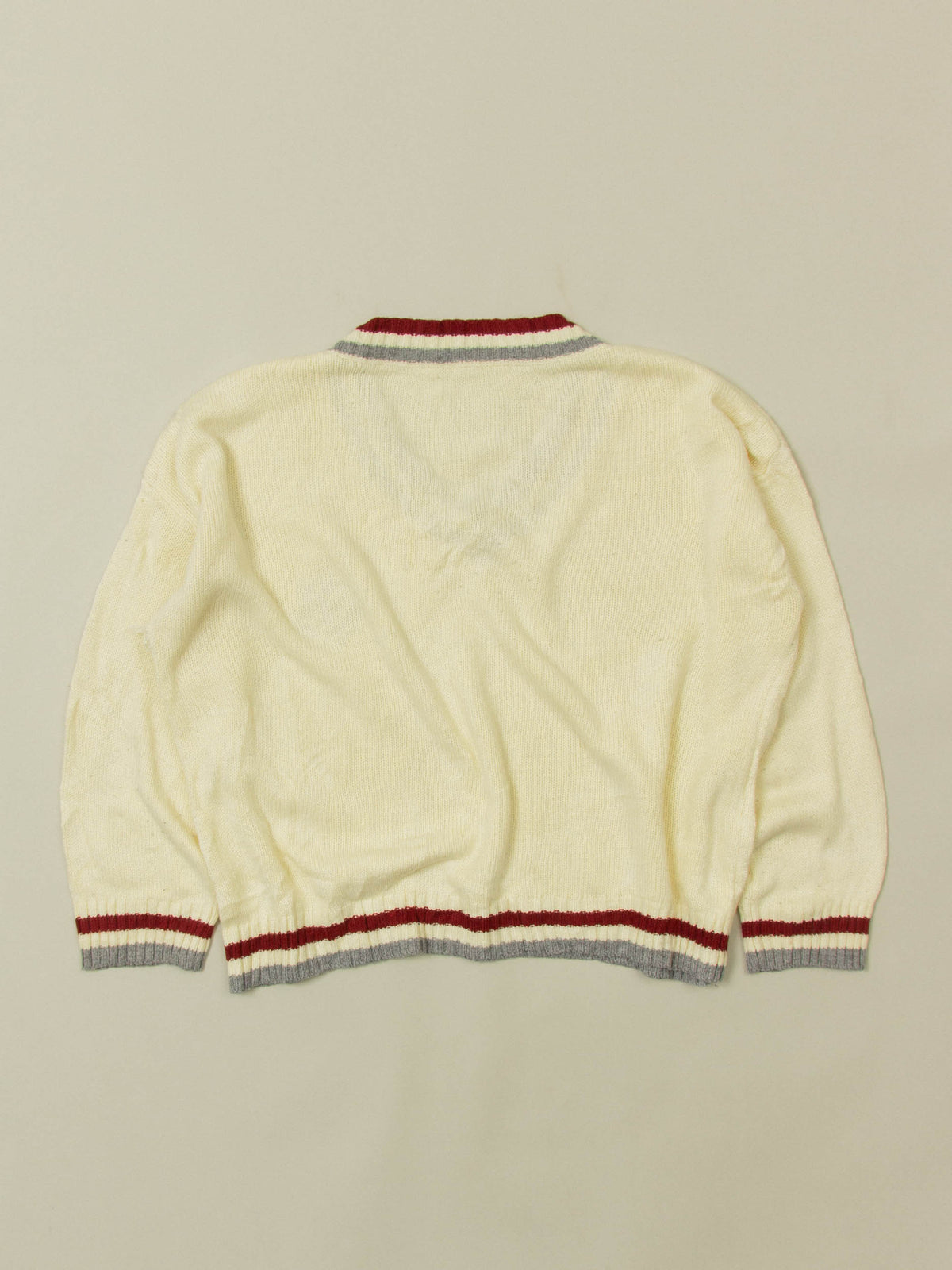 Vtg 1990s V-Neck Highschool Cricket Sweater (M)