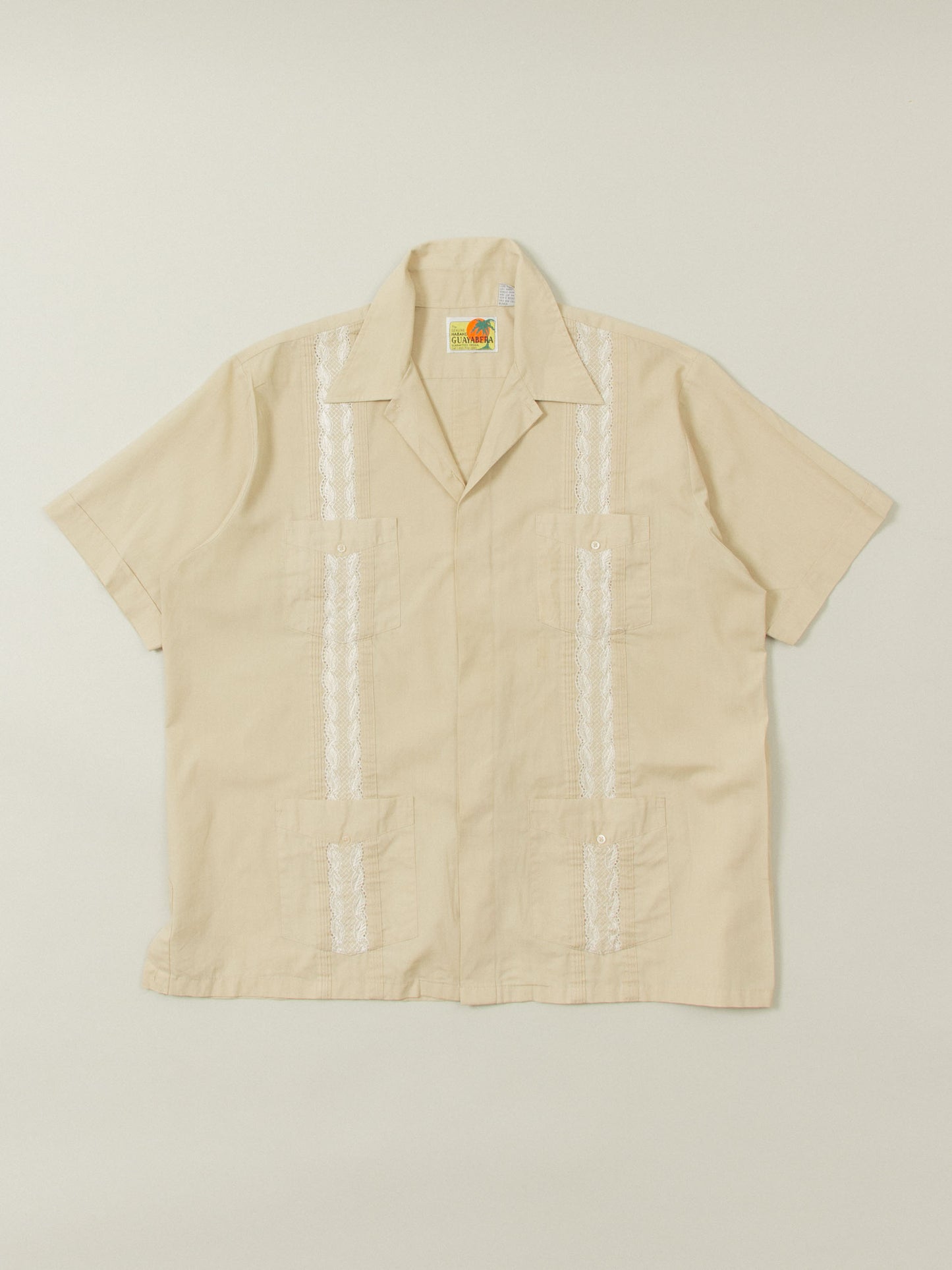 Vtg 1990s Short Sleeve Cuban Shirt - Made in Korea (L)