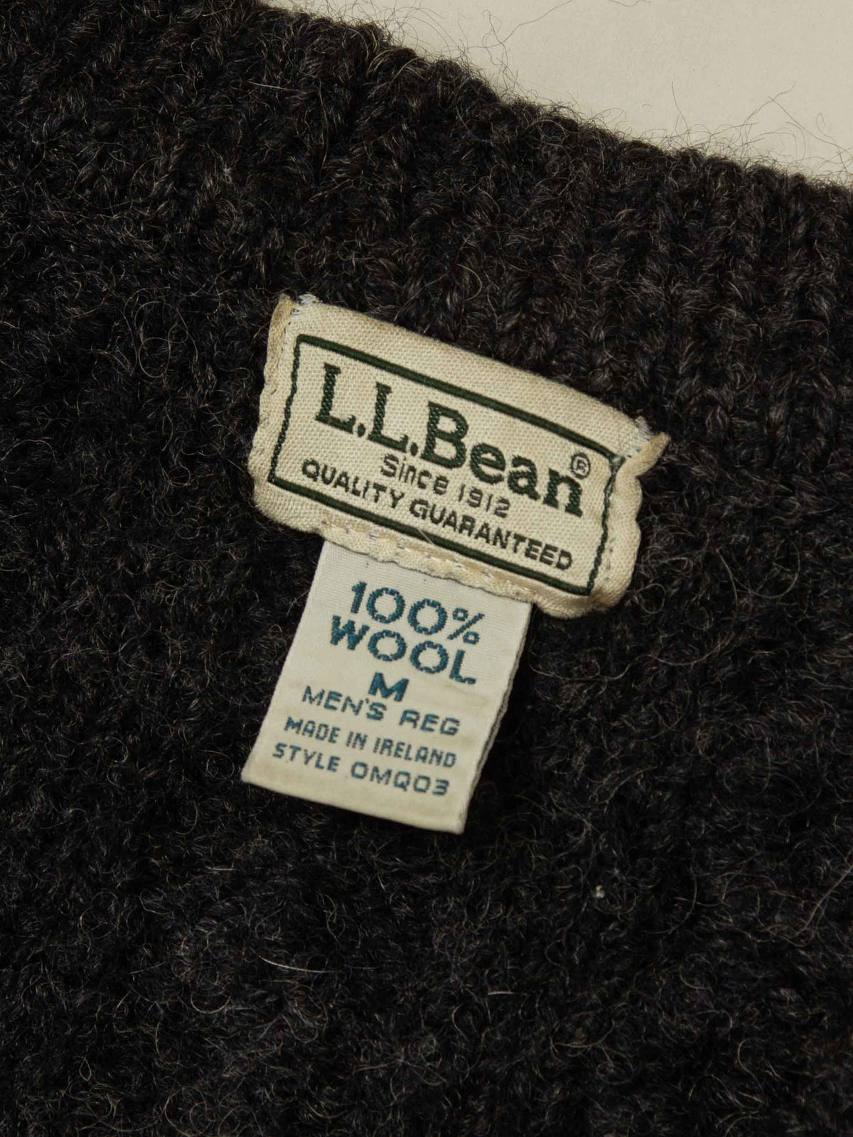 Vtg 1980s L.L. Bean Wool Cardigan – Made in Ireland (M)
