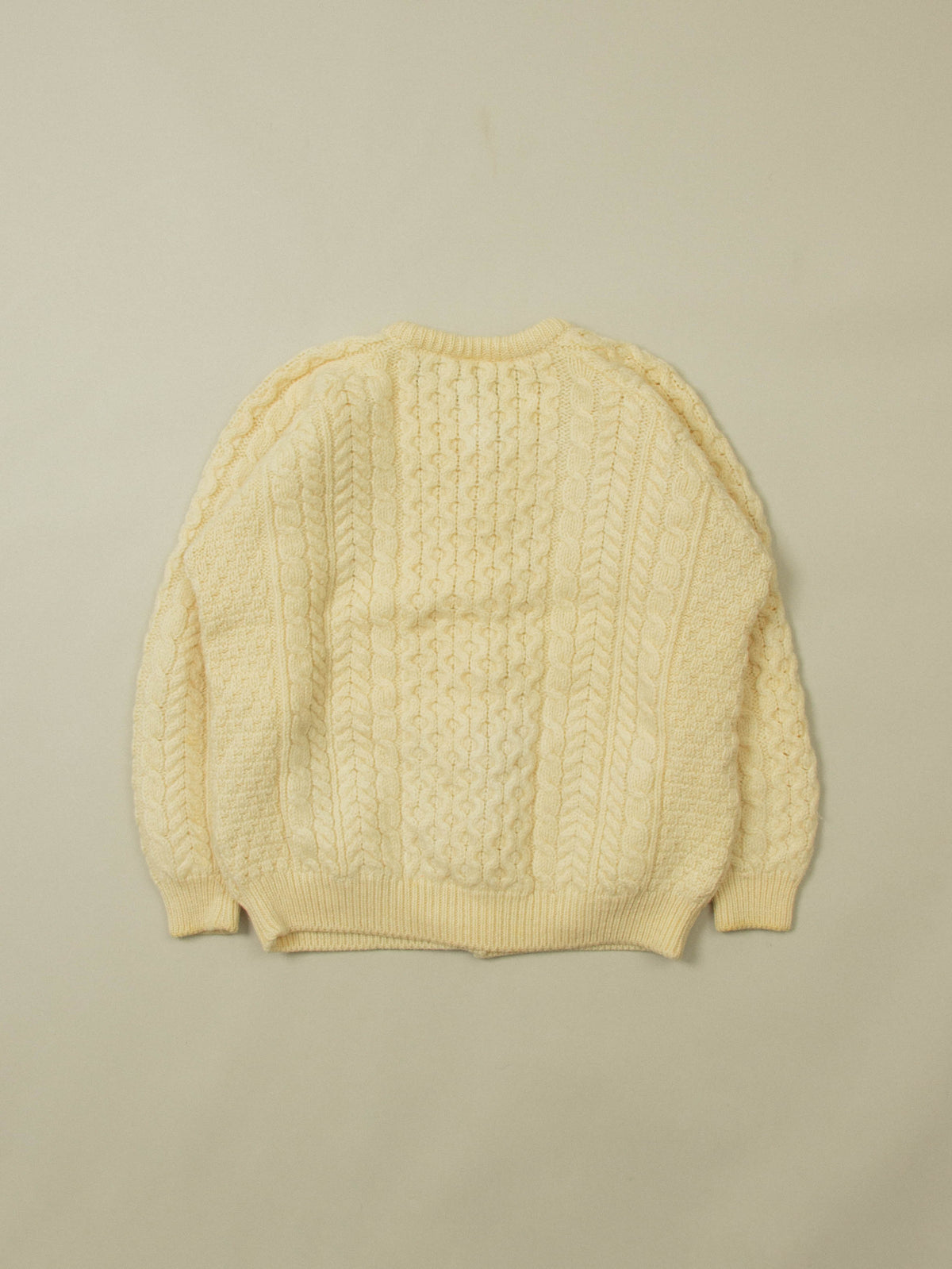 Vtg 1980s Wool Knit Cardigan - Made in Ireland (Women's L)