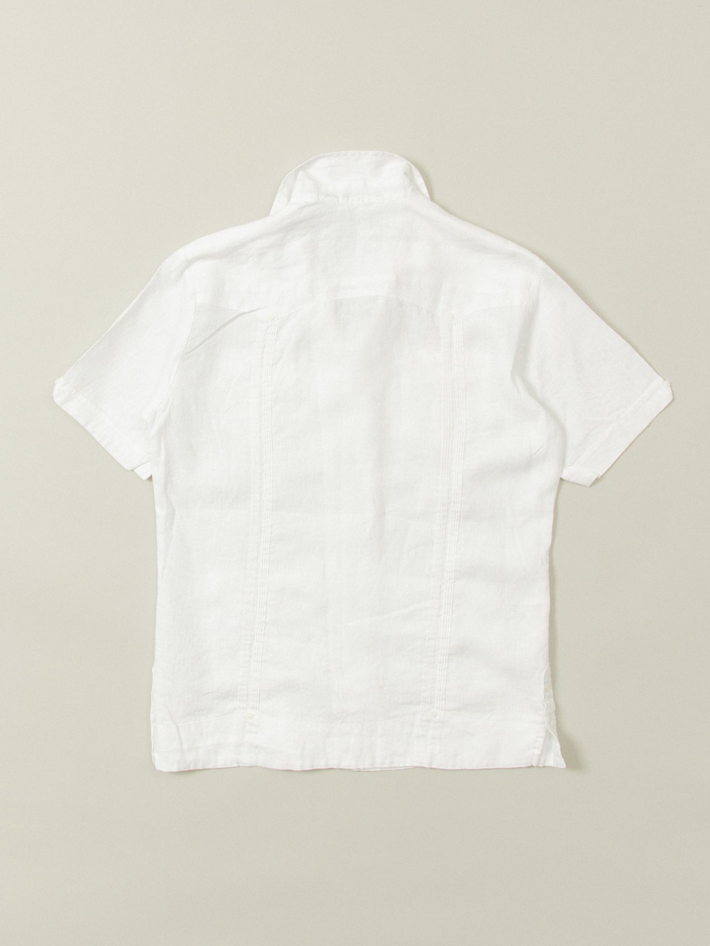 2000s Short Sleeve Linen Cuban Shirt (S/M)
