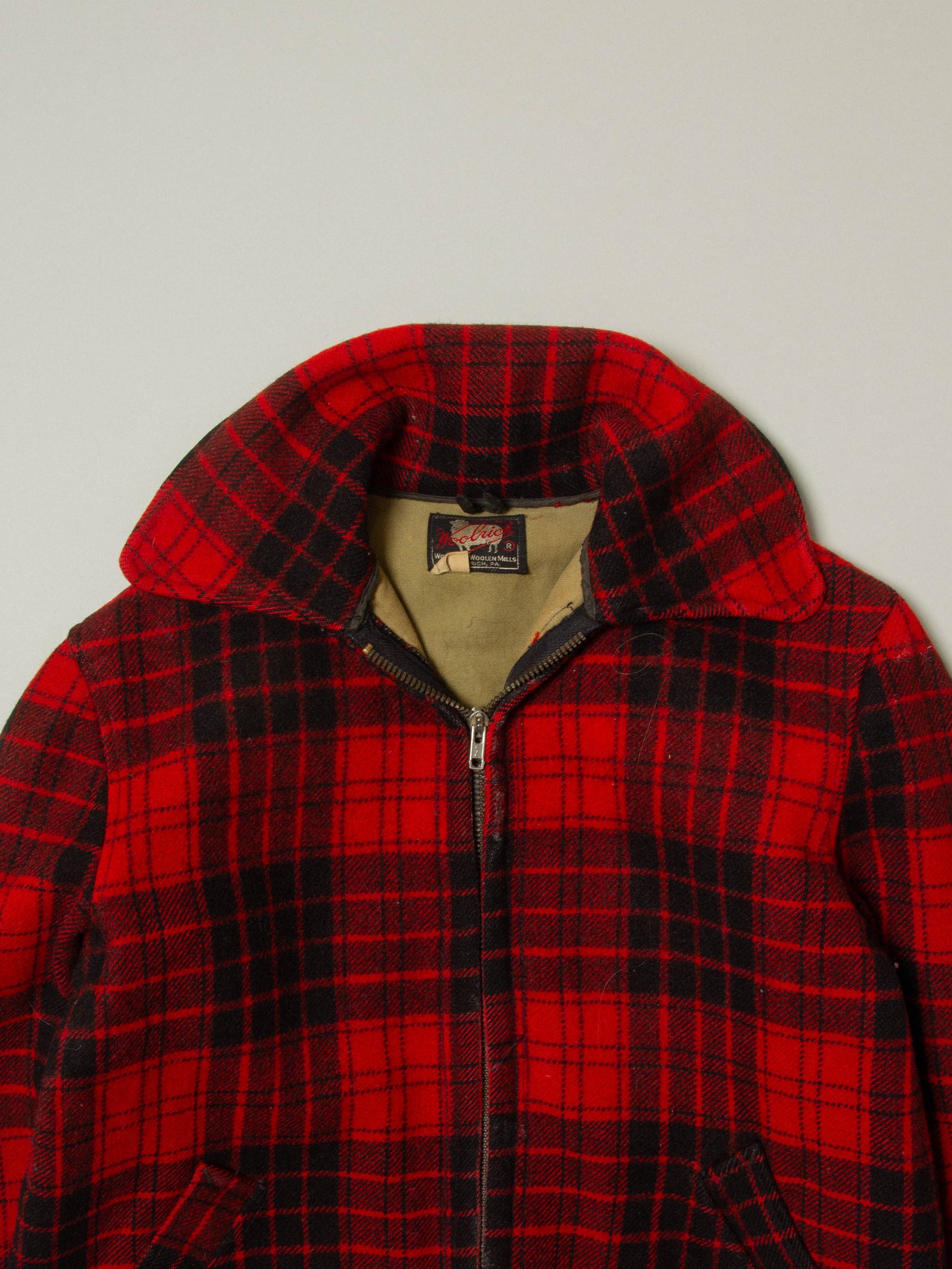 Vtg 1950s Woolrich Buffalo Plaid Hunting Jacket (XS)
