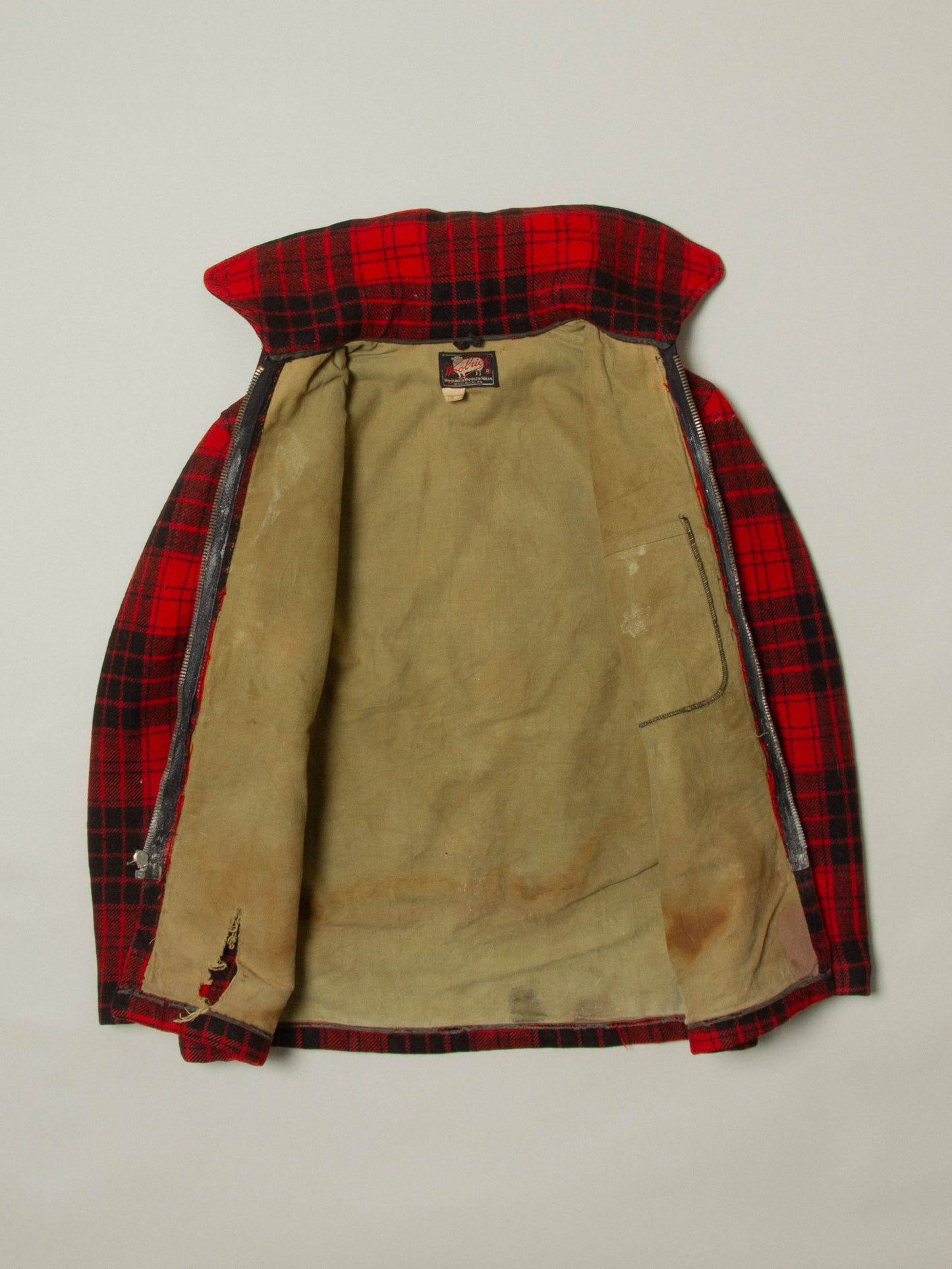 Vtg 1950s Woolrich Buffalo Plaid Hunting Jacket (XS)