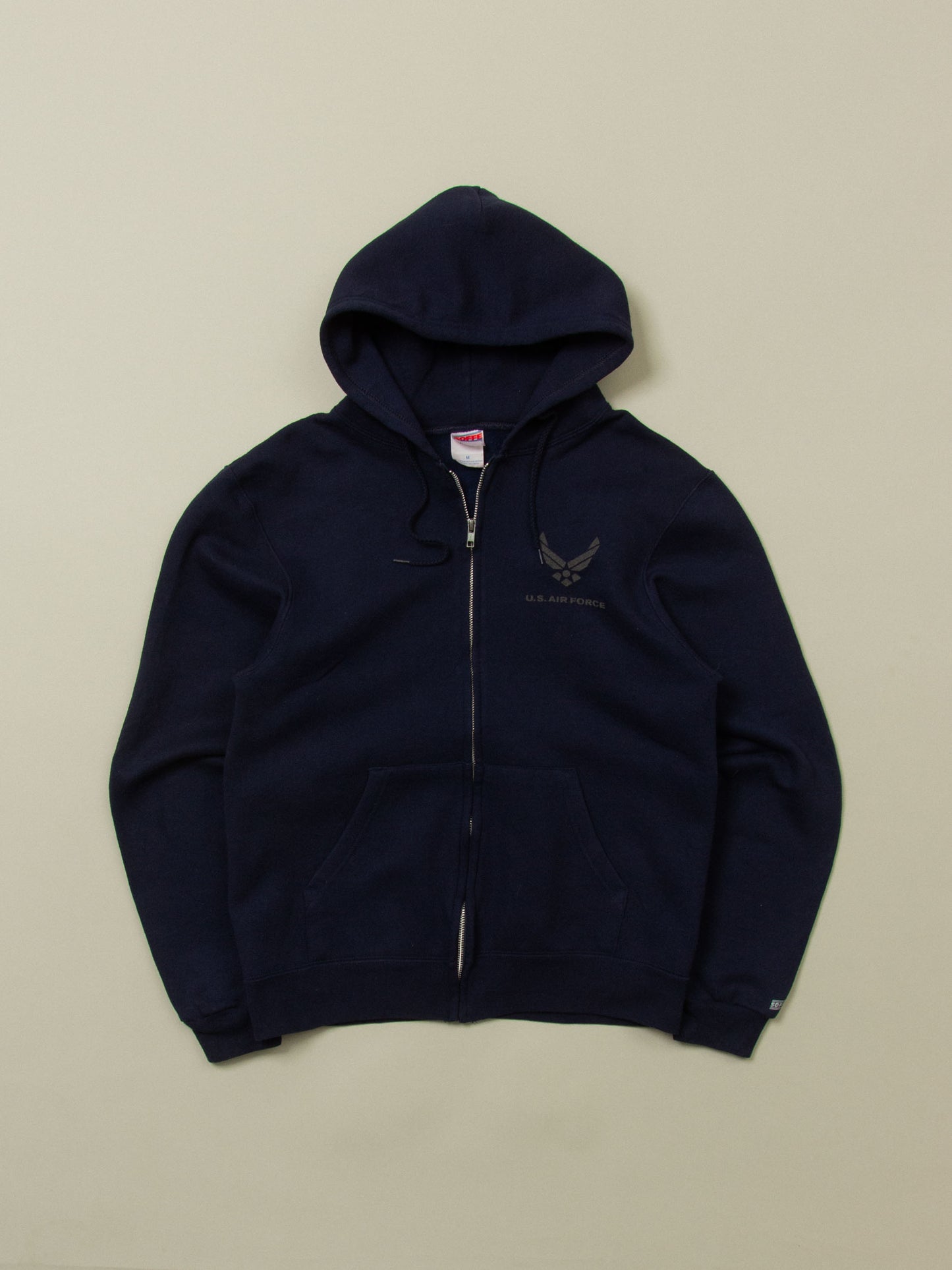 Vtg 1990s US Air Force Reflective Zip-Up Hoodie (M)
