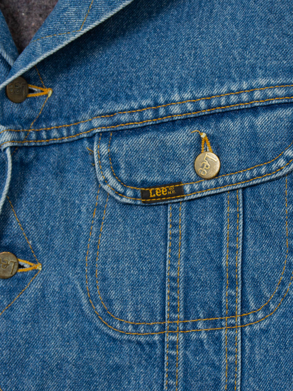 Vtg 1970s Lee Storm Rider Lined Denim jacket - Made in USA (L)