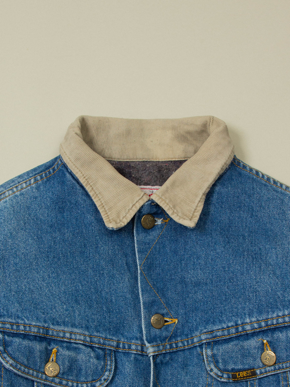 Vtg 1970s Lee Storm Rider Lined Denim jacket - Made in USA (L)