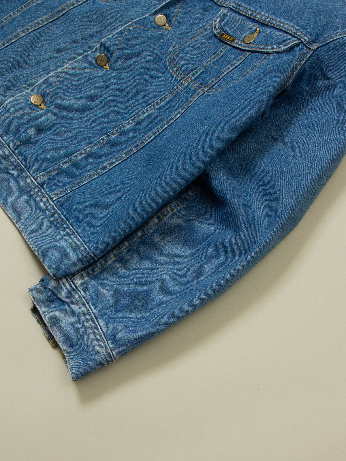 Vtg 1970s Lee Storm Rider Lined Denim jacket - Made in USA (L)
