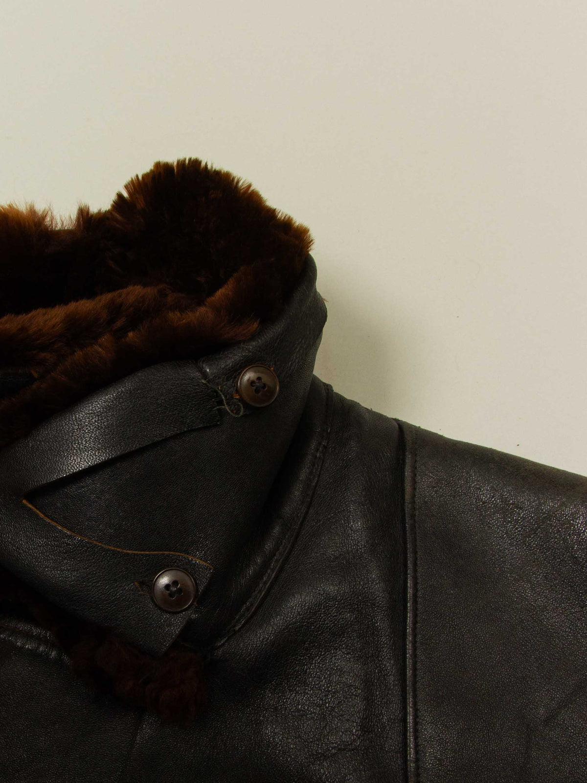 Vtg 1960s Lined Leather Motorcycle Jacket (M)