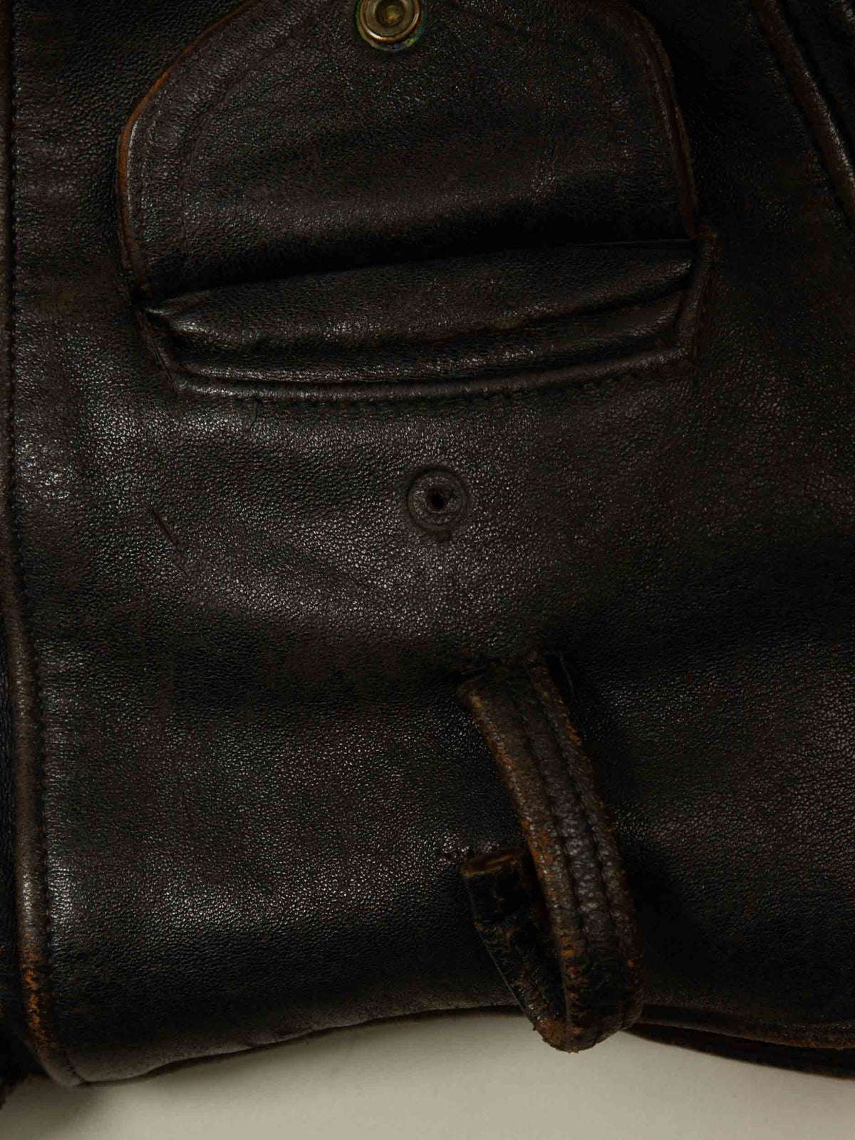 Vtg 1960s Lined Leather Motorcycle Jacket (M)