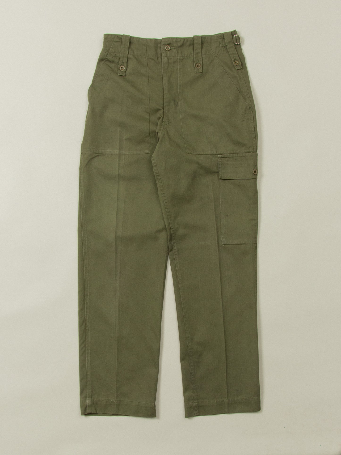 Vtg British Army OG Lightweight Cargo Fatigue Pants
