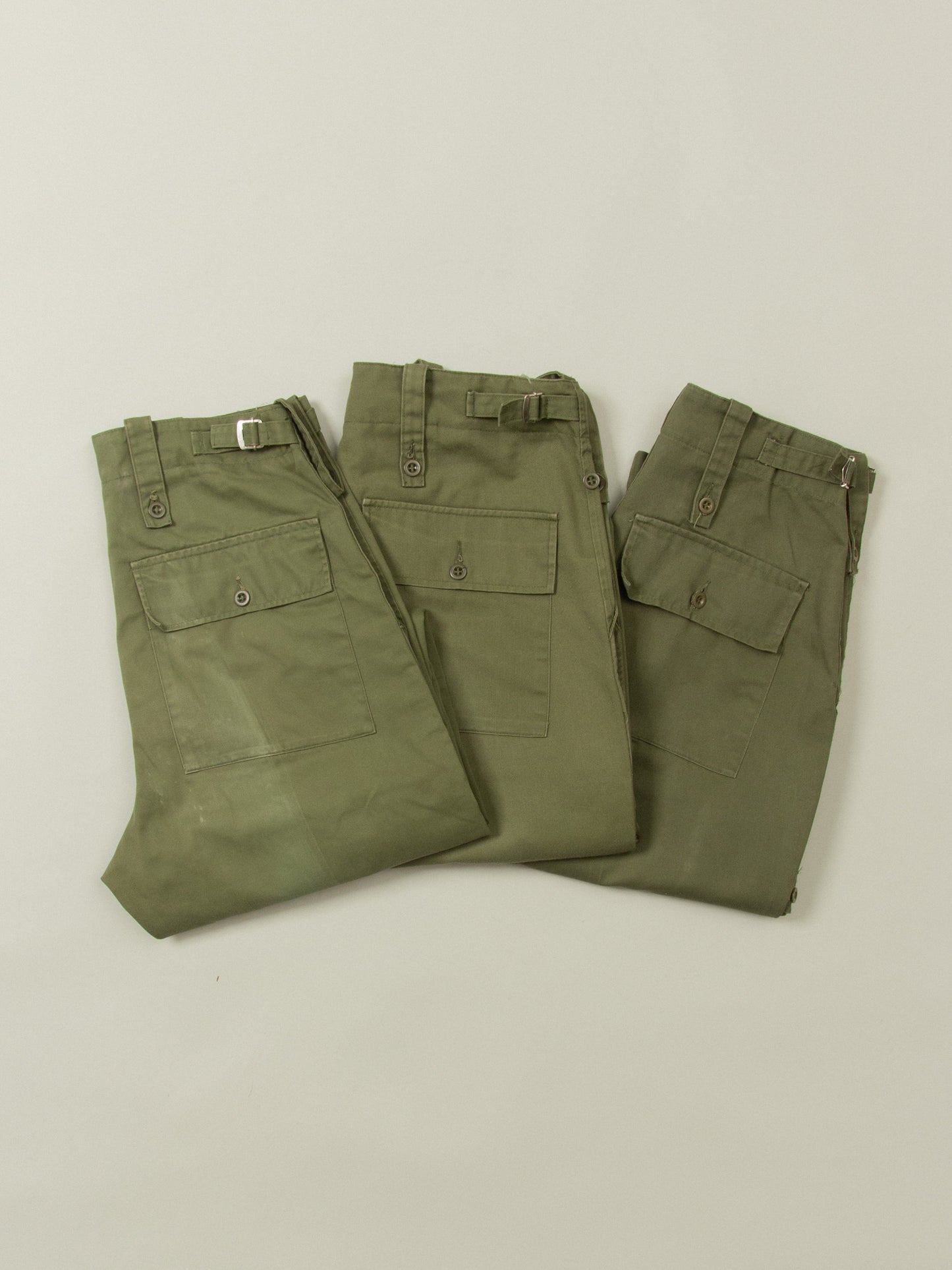 Vtg British Army OG Lightweight Cargo Fatigue Pants
