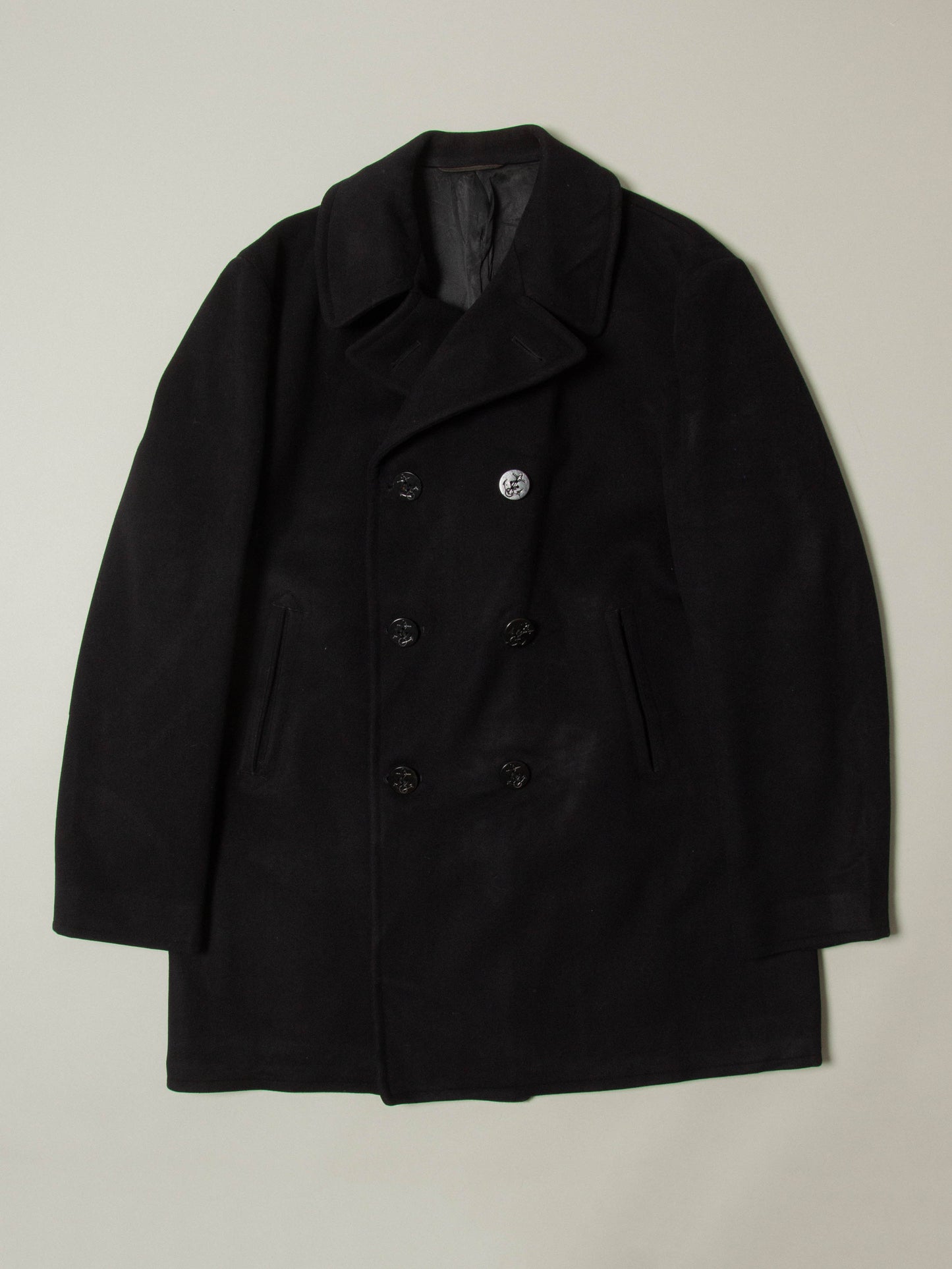 Vtg 1970s US Navy Wool Peacoat (XL)
