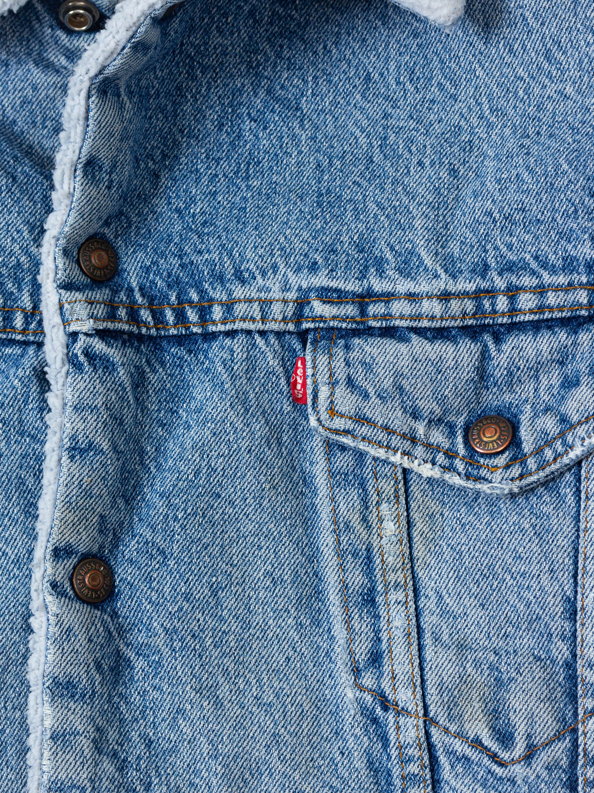Vtg 1980s Levi's Sherpa Lined Denim Jacket - Made in USA (XL)