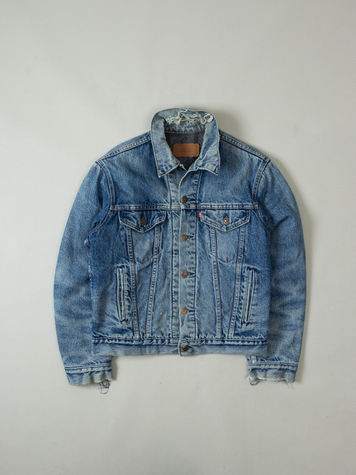 Vtg 1980s Levi's Lined Trucker Denim Jacket - Made in USA (M)