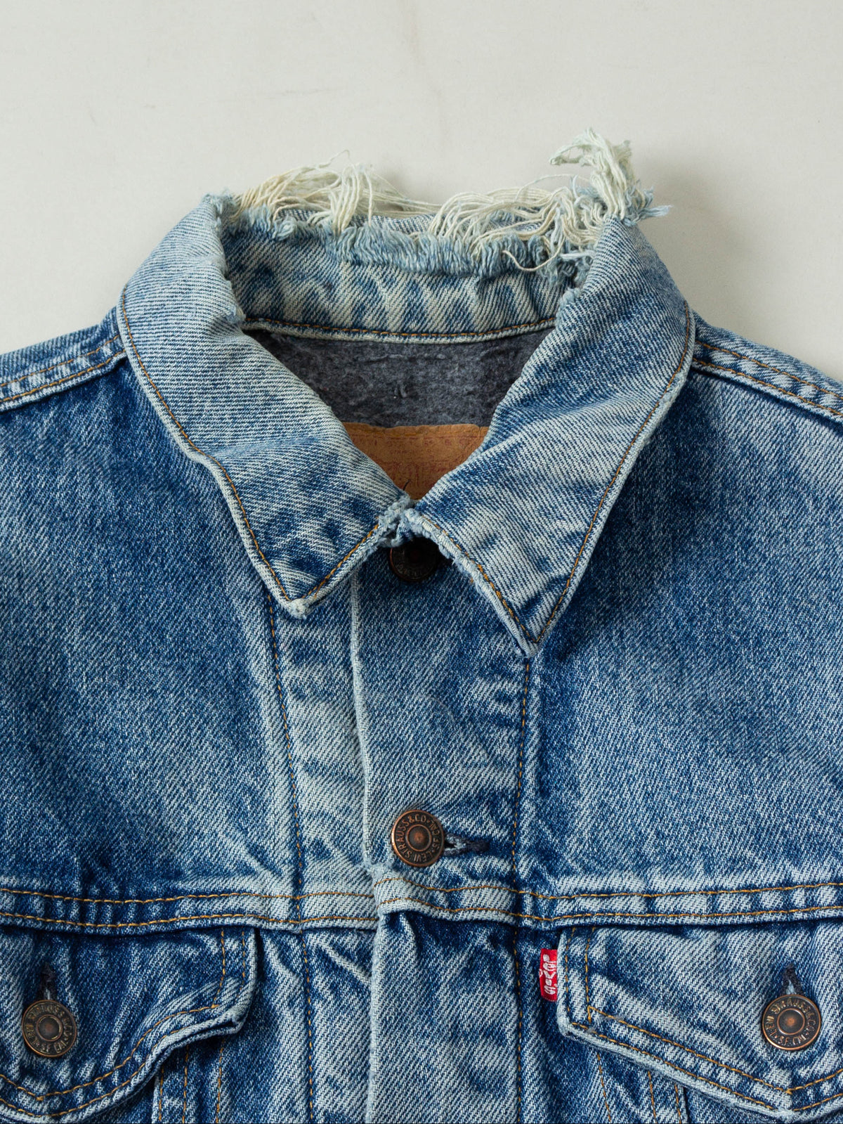 Vtg 1980s Levi's Lined Trucker Denim Jacket - Made in USA (M)