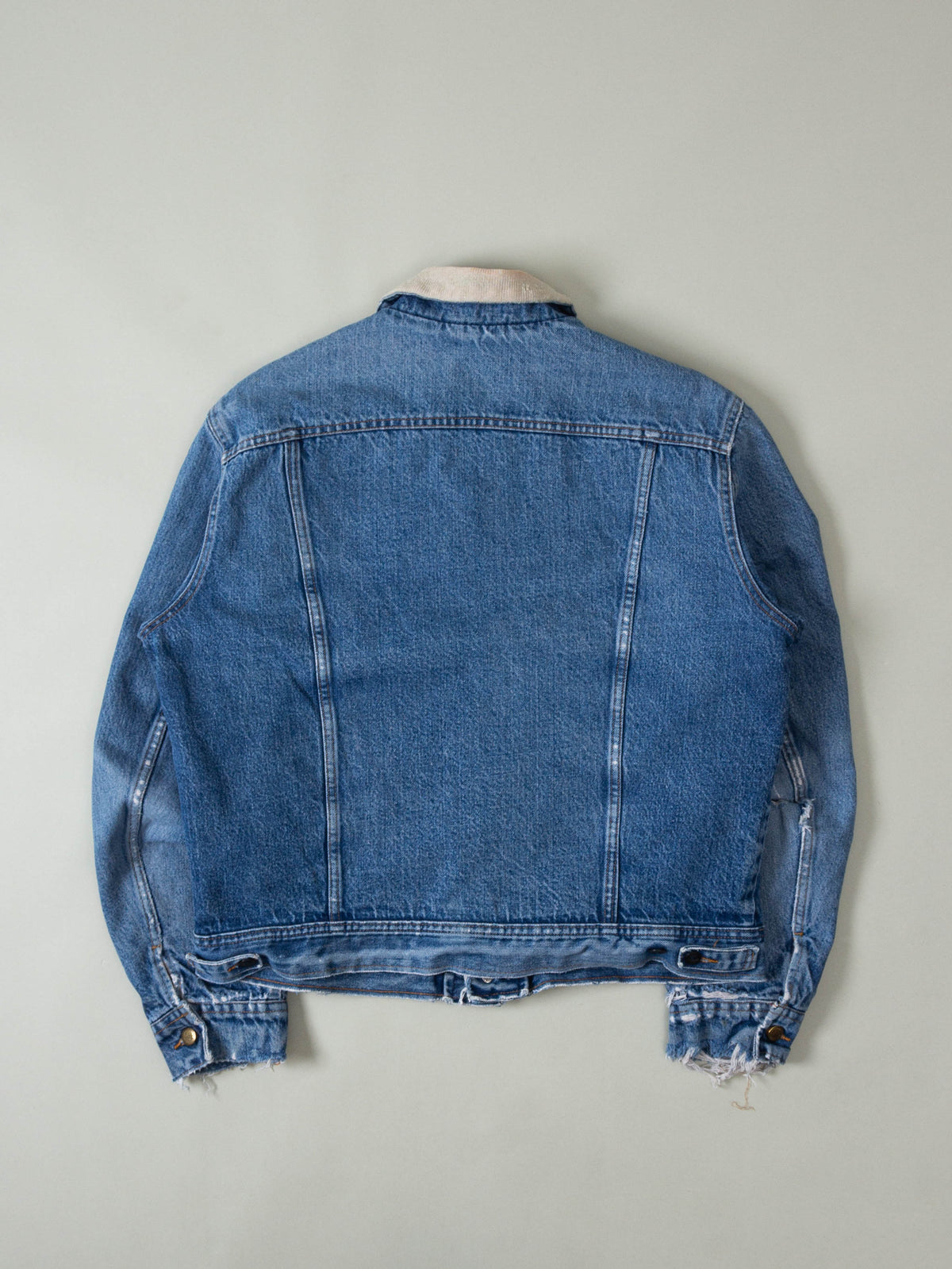 Vtg 1970s Lee Storm Rider Sherpa Denim Jacket - Made in USA (L)
