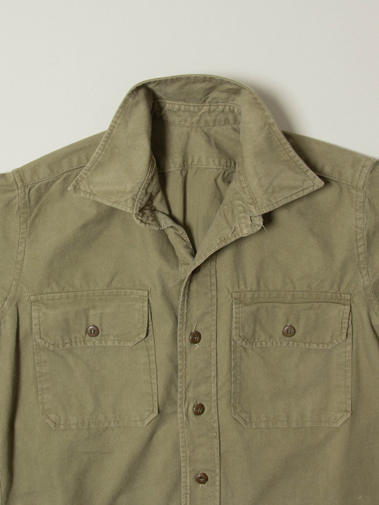 Vtg 1970s Greek Army Fatigue Shirt
