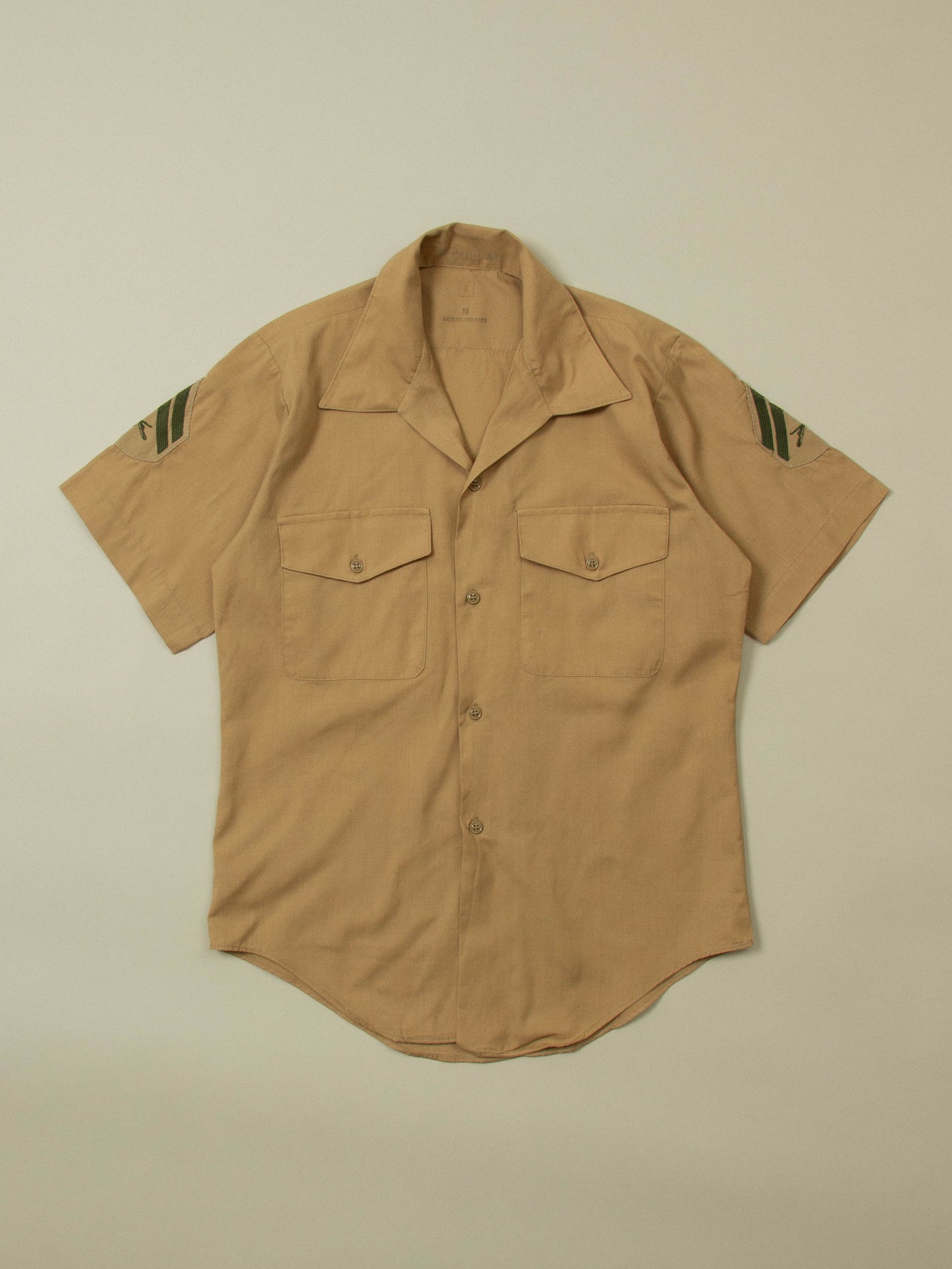 Vtg 1980s US Army Short Sleeve Officer Shirt (M)