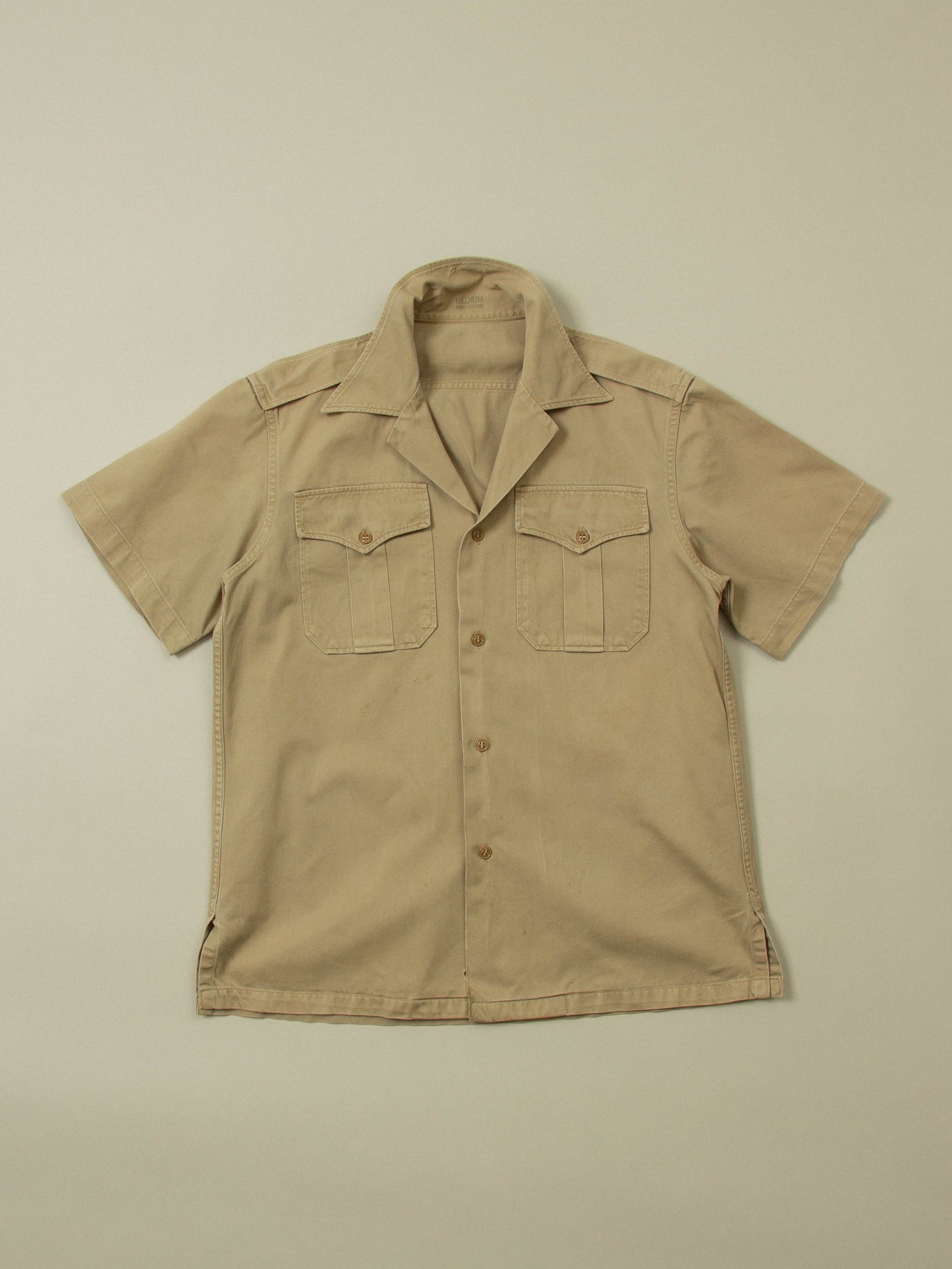 Vtg 1950s US Army Short Sleeve Officer Shirt (M)