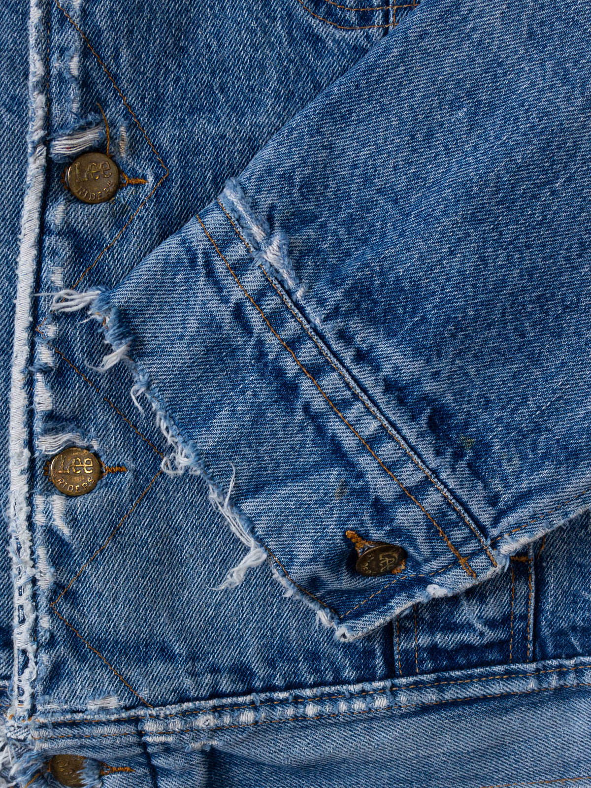 Vtg 1970s Lee Storm Rider Sherpa Denim Jacket - Made in USA (L)