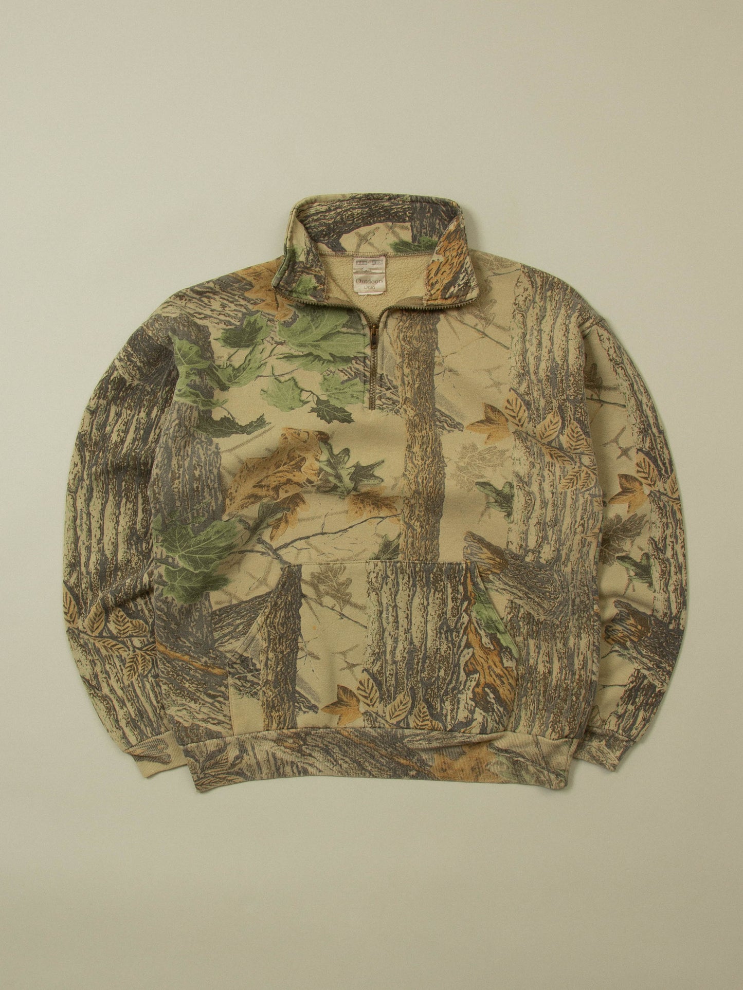Vtg Hunting Camo Quarter-Zip Sweat (M)