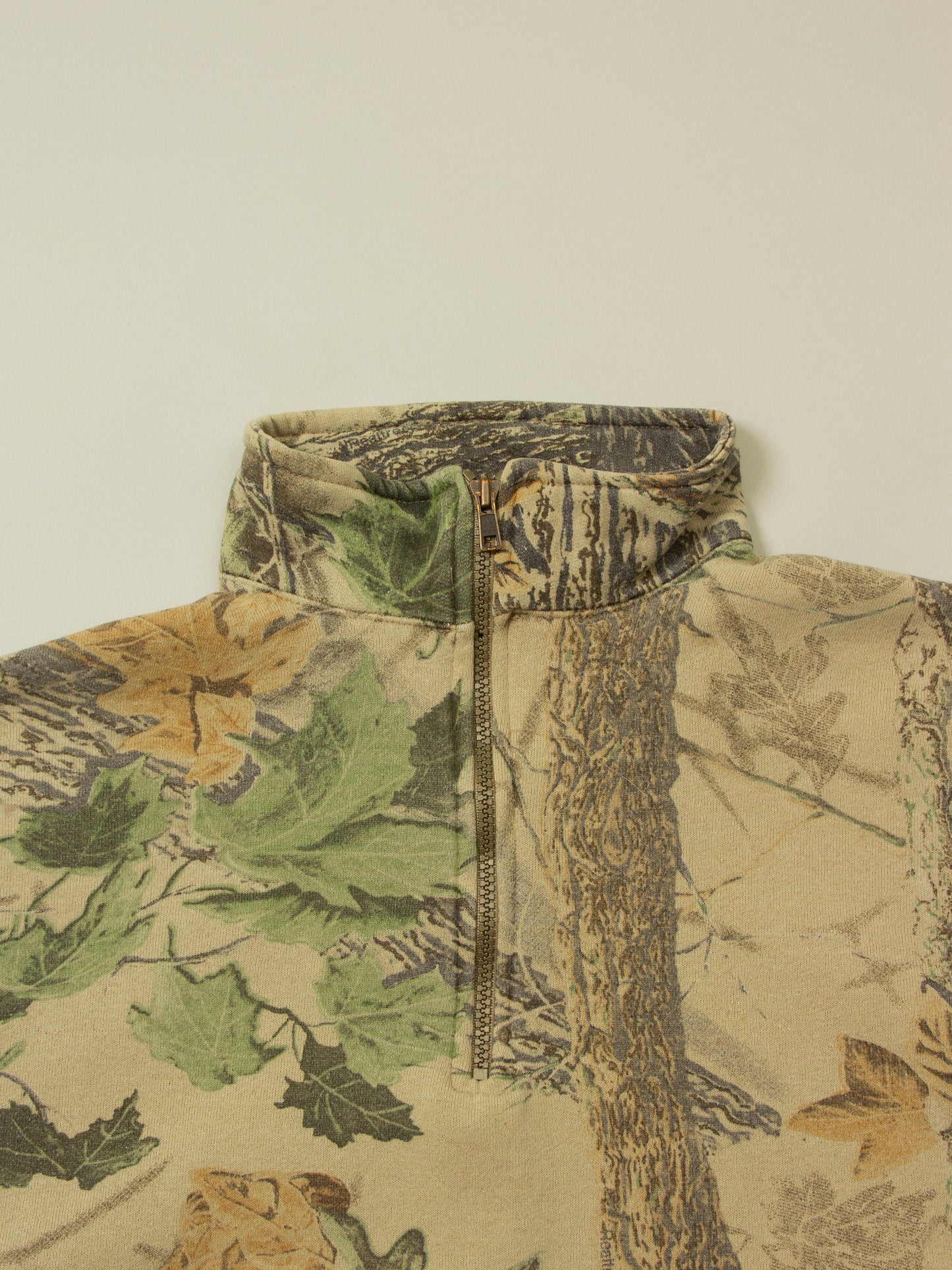 Vtg Hunting Camo Quarter-Zip Sweat (M)