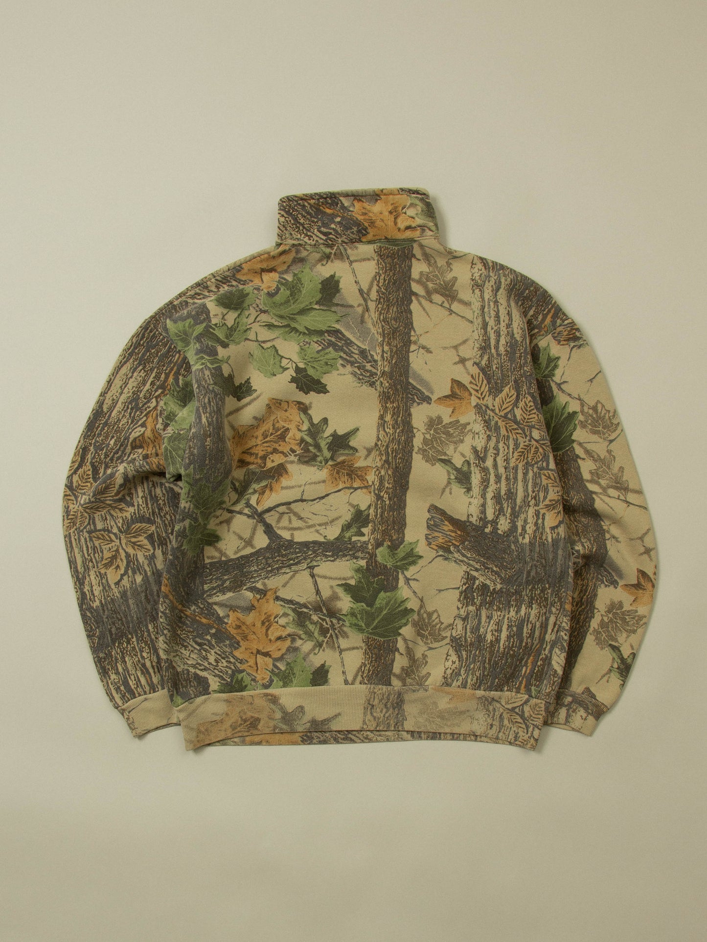 Vtg Hunting Camo Quarter-Zip Sweat (M)