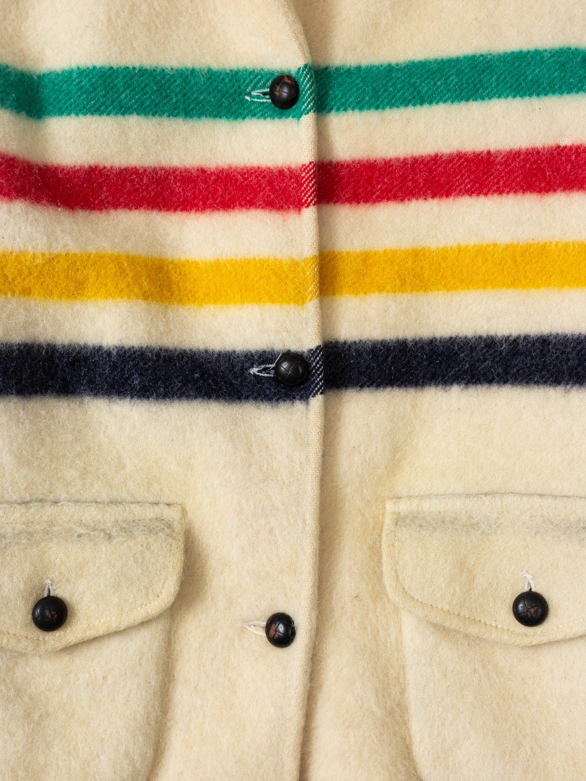 Vtg 1970s Hudson's Bay Point Blanket Wool Coat - Made in Canada (Women's M)