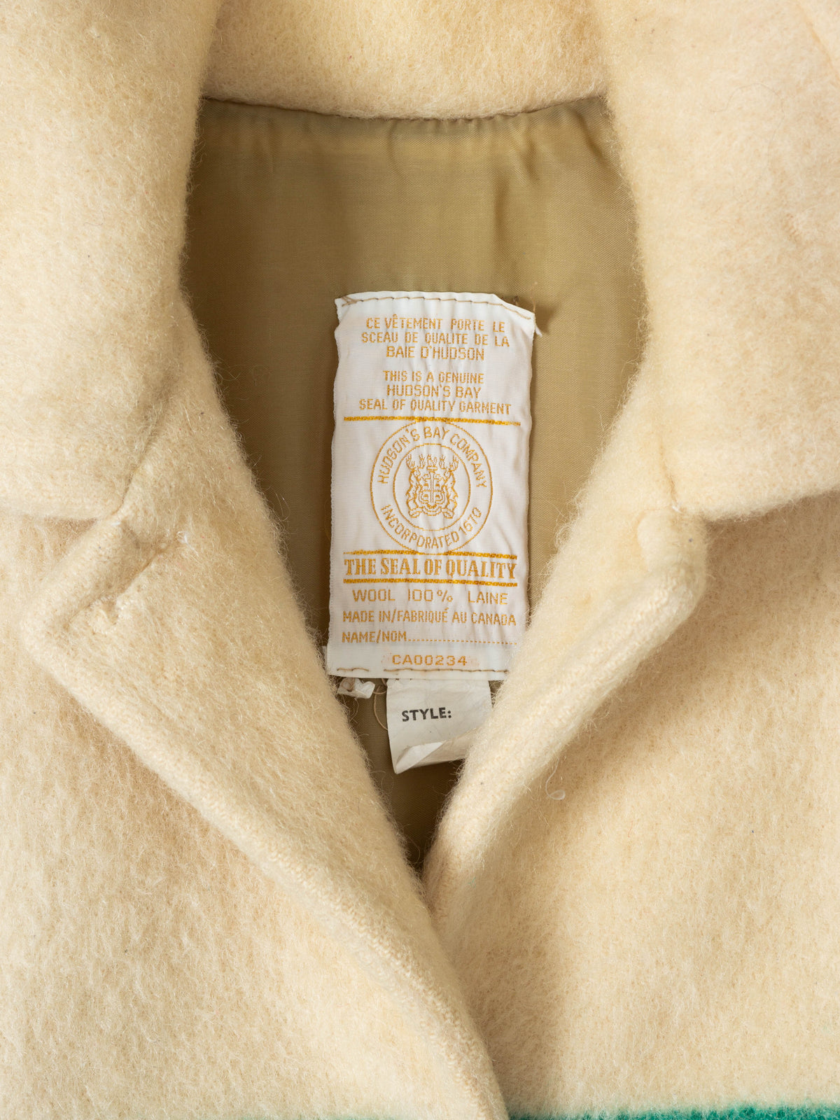 Vtg 1970s Hudson's Bay Point Blanket Wool Coat - Made in Canada (Women's M)