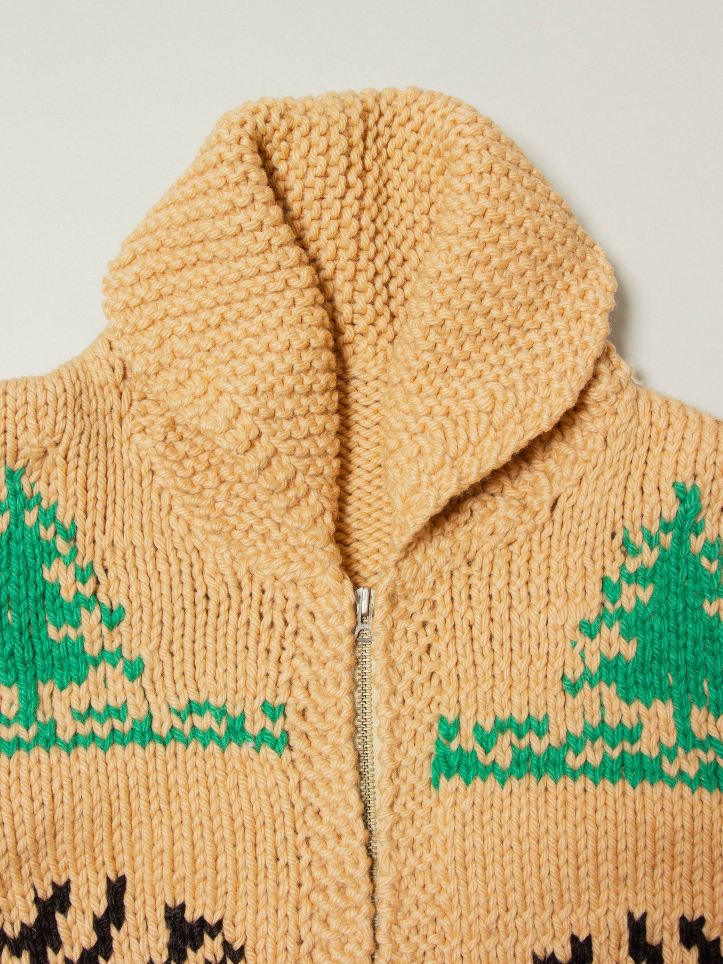 Vtg 1960s Heavy Cowichan Wool Sweater (L)