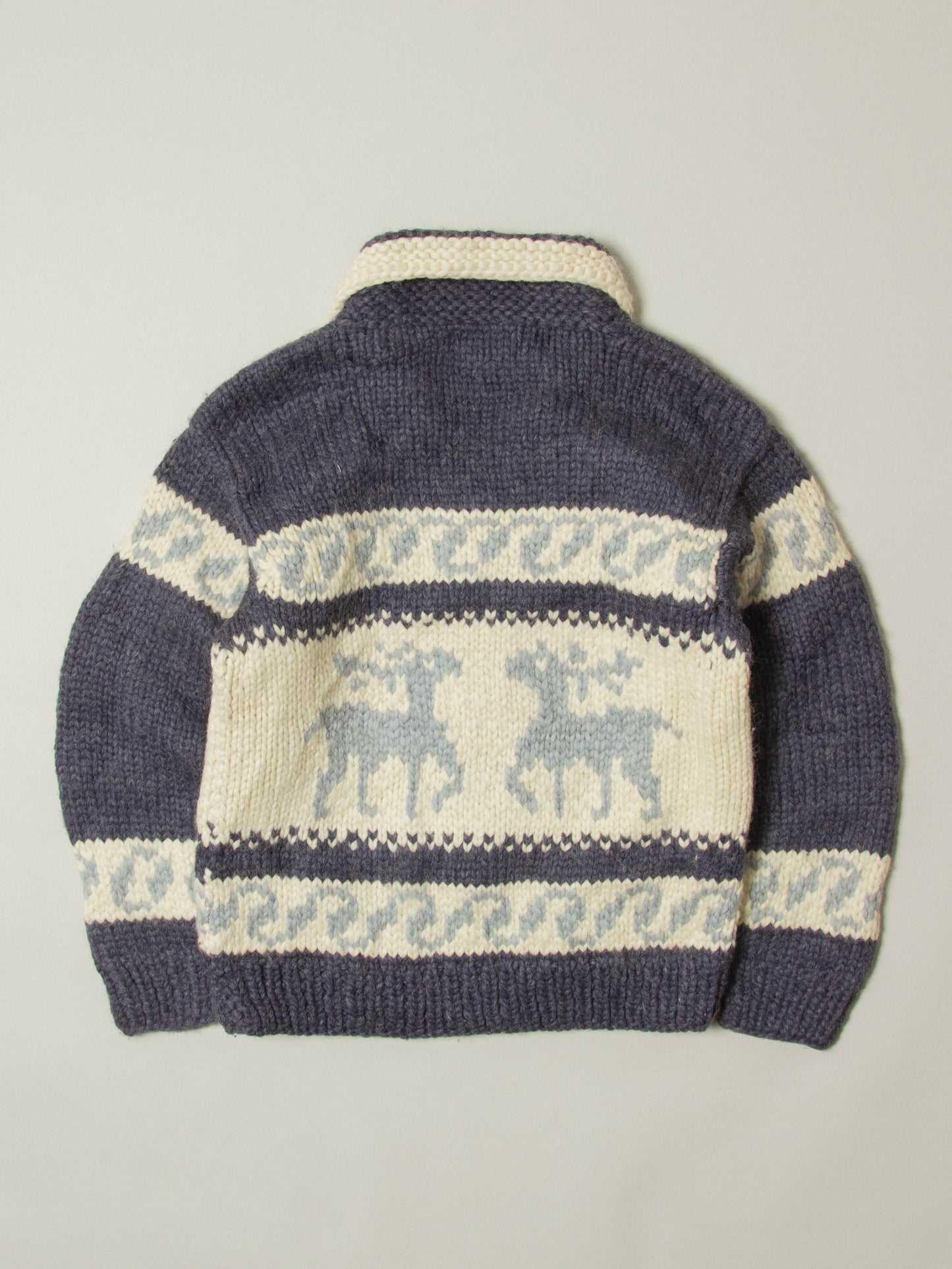 Vtg 1980s Heavy Cowichan Wool Sweater - Made in Canada (M)