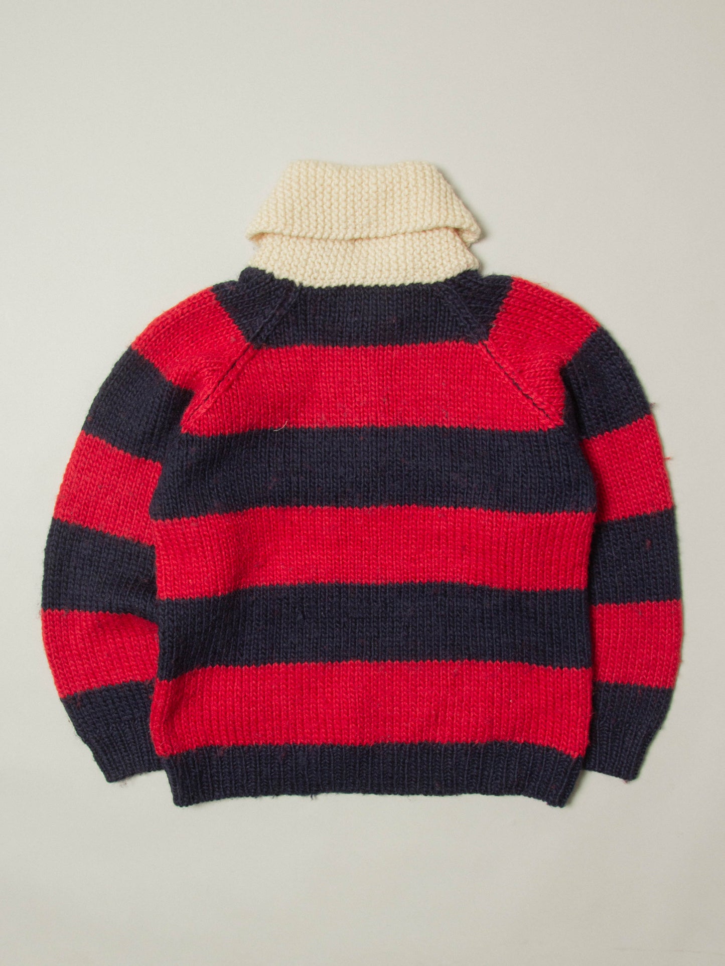Vtg 1990s Striped Heavy Cowichan Wool Sweater (M)