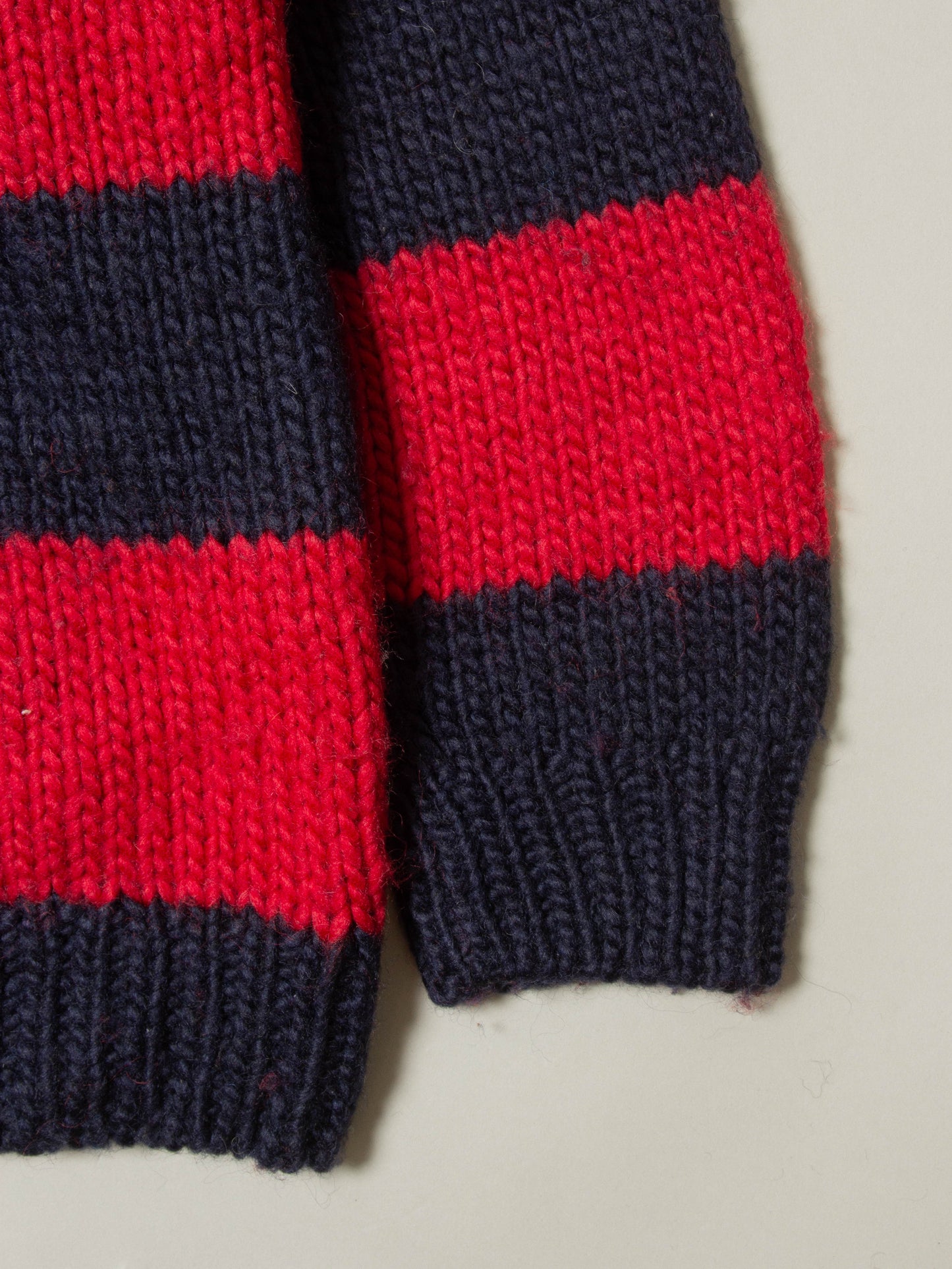 Vtg 1990s Striped Heavy Cowichan Wool Sweater (M)