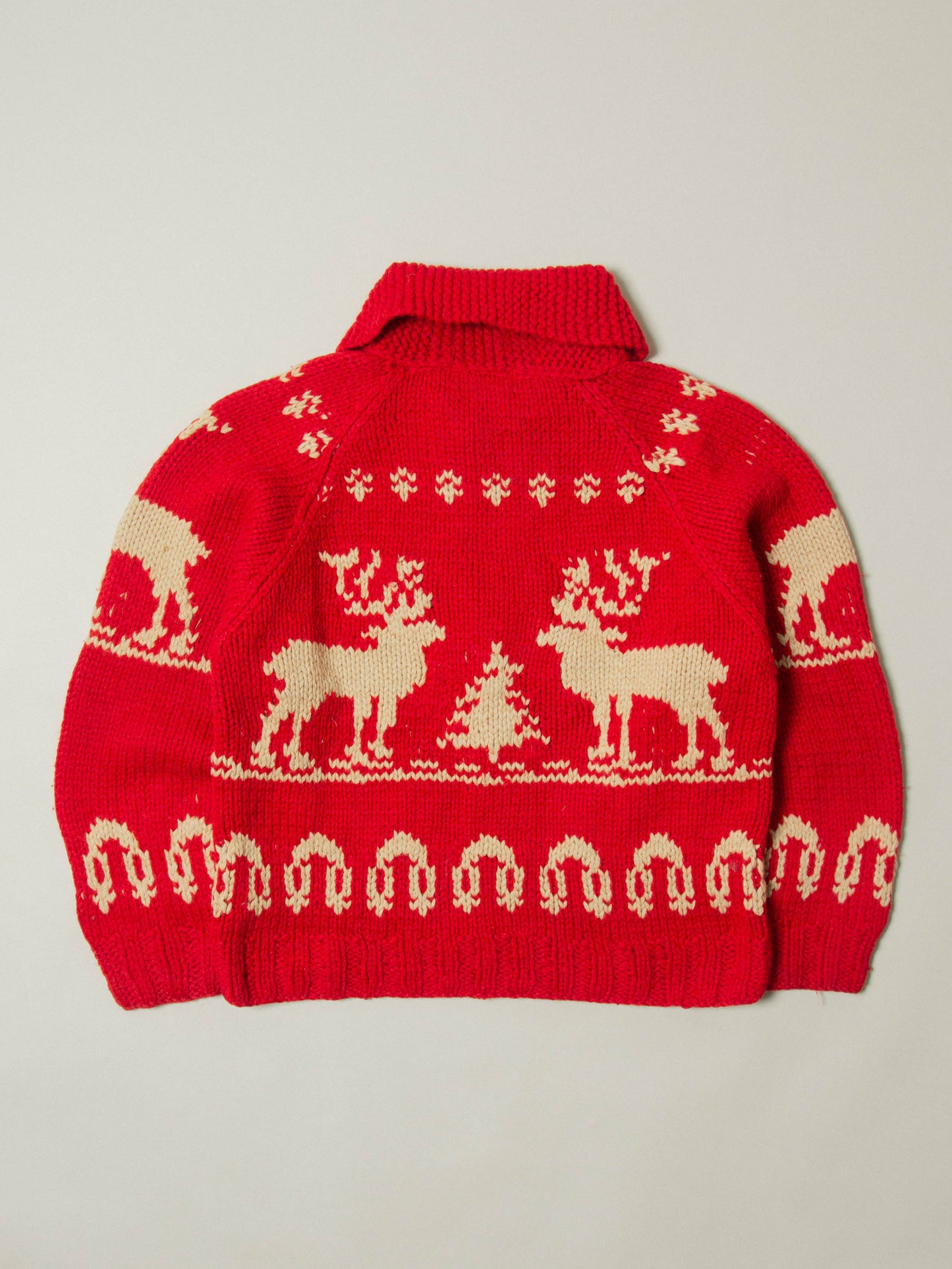 Vtg 1970s Heavy Cowichan Wool Sweater (S)