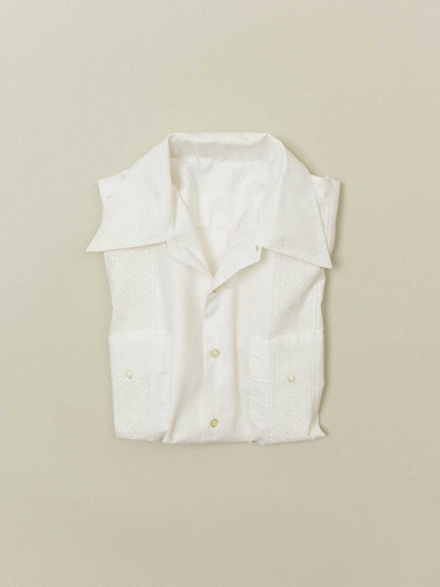 Vtg 1970s Guayabera Cuban Shirt (M)