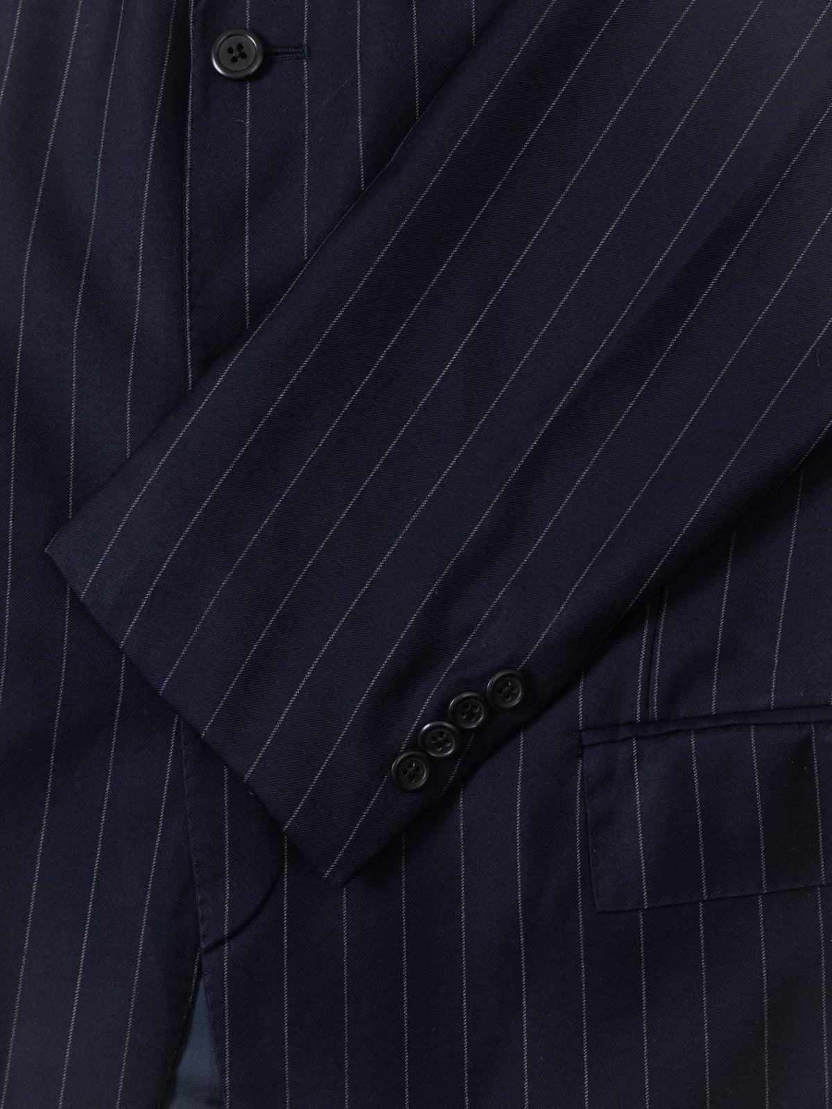 Vtg 1990s Ralph Lauren Pinstripe Wool Blazer - Made in Italy (L)