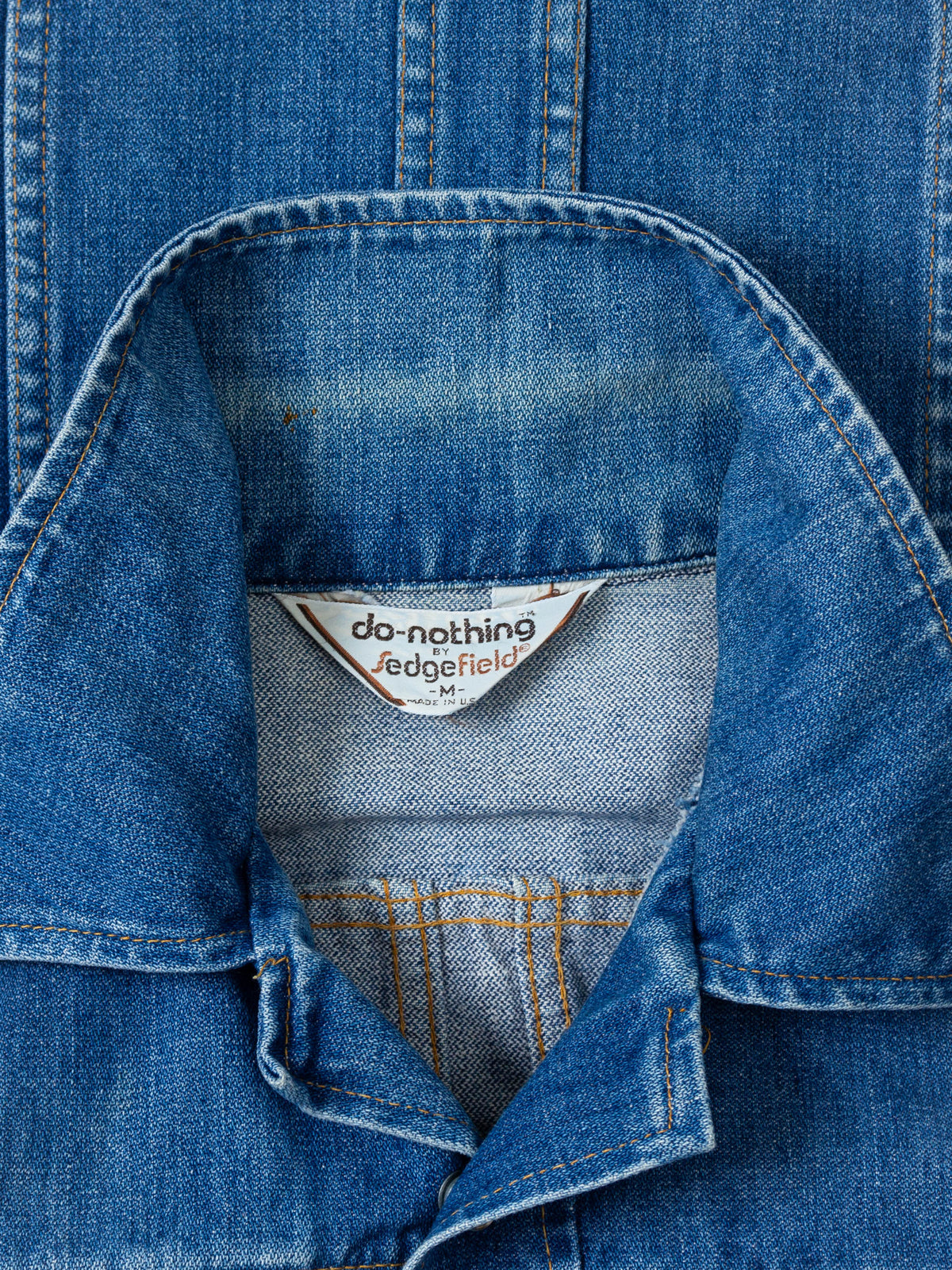 Vtg 1970s Sedgefield Denim Overshirt - Made in USA (M)