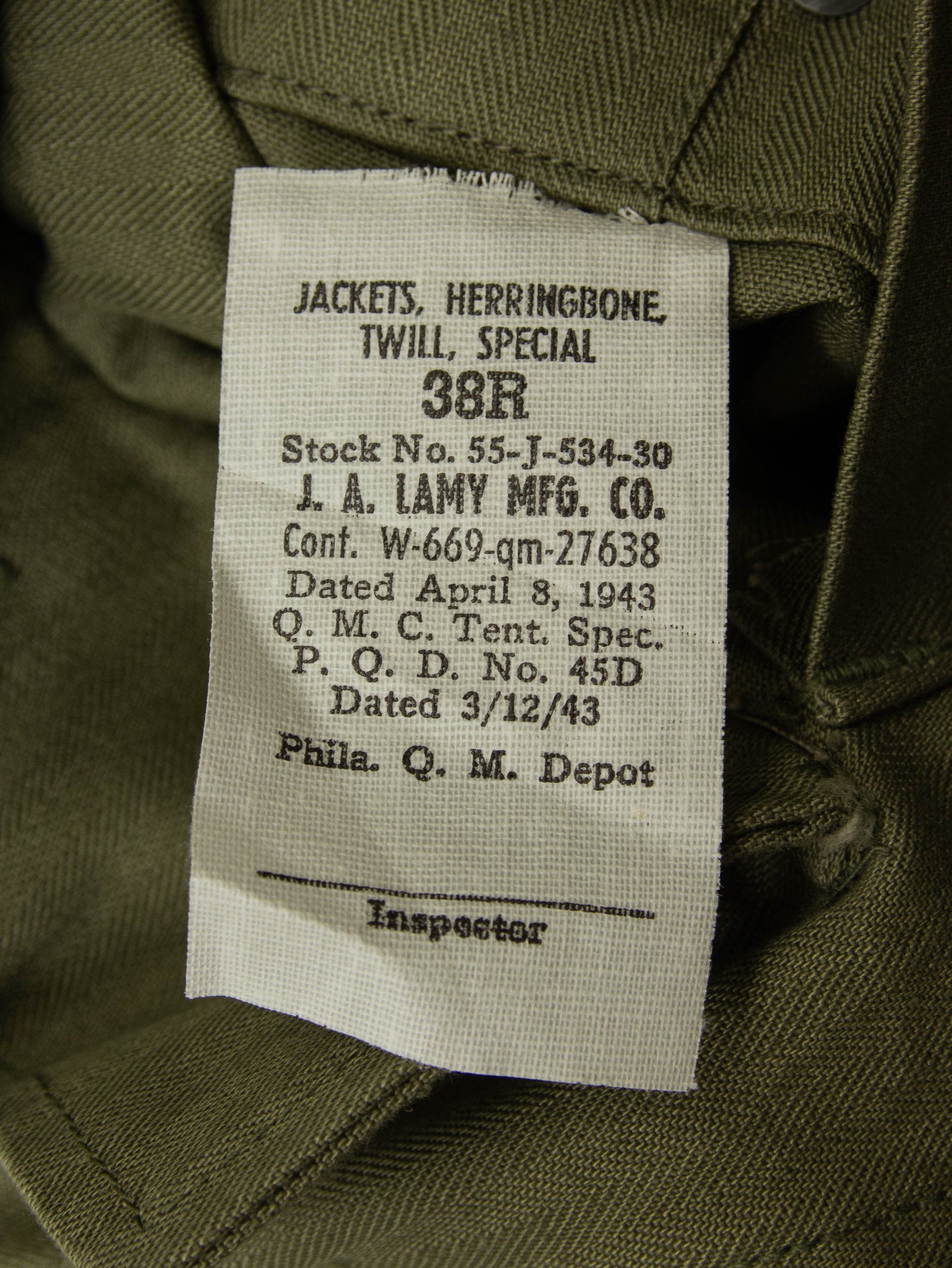 Deadstock 1940s US Army P-43 HBT Jacket (M/L)